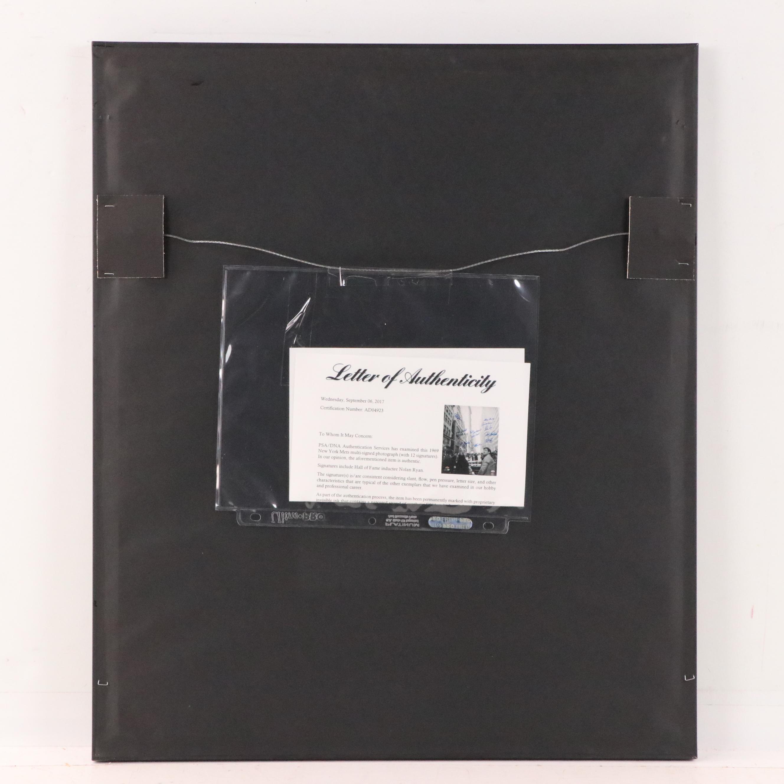 New York Mets Team Signed 1969 World Series Champions Display with Nolan Ryan