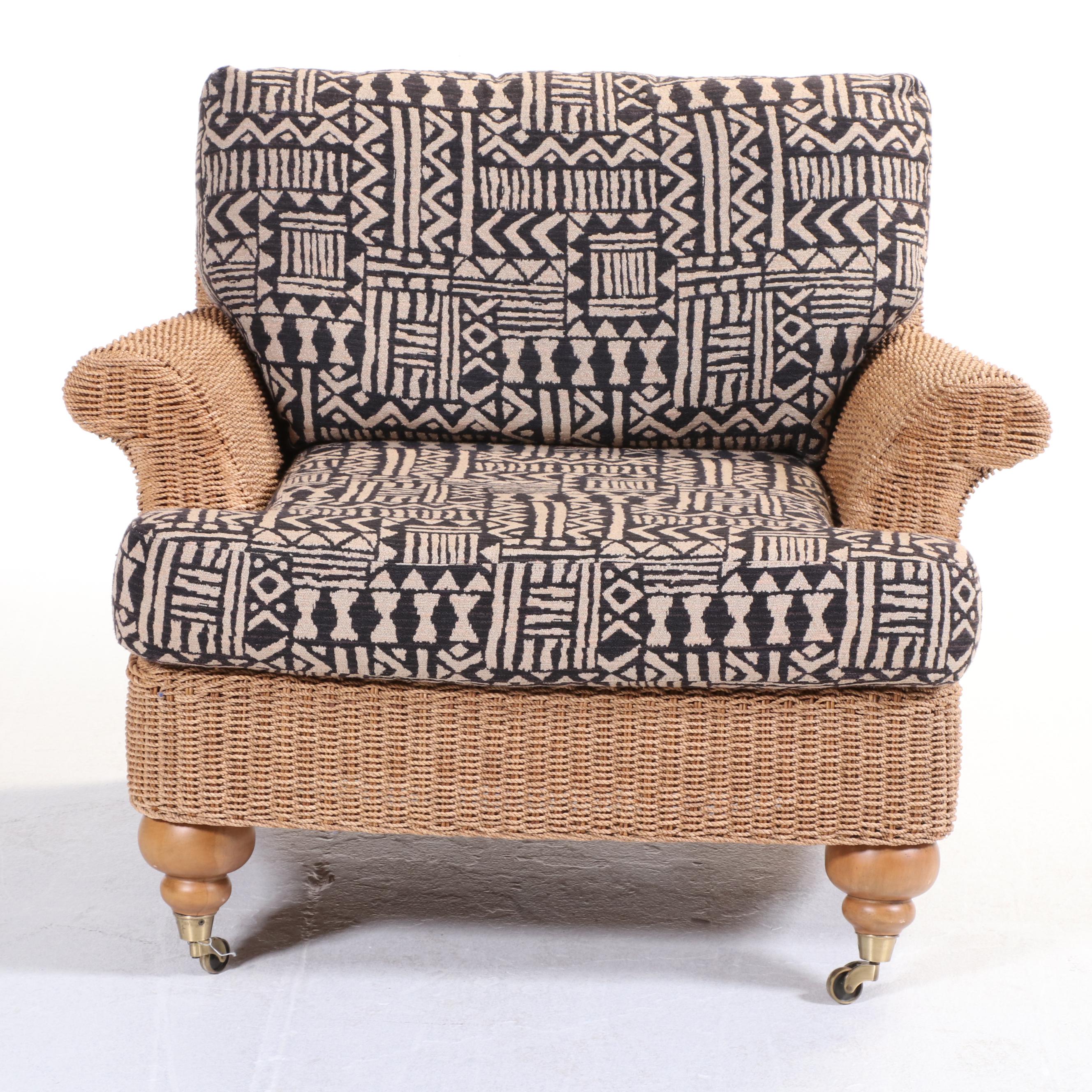 Henry Link Wicker, Rattan, and Hardwood Easy Armchair | EBTH