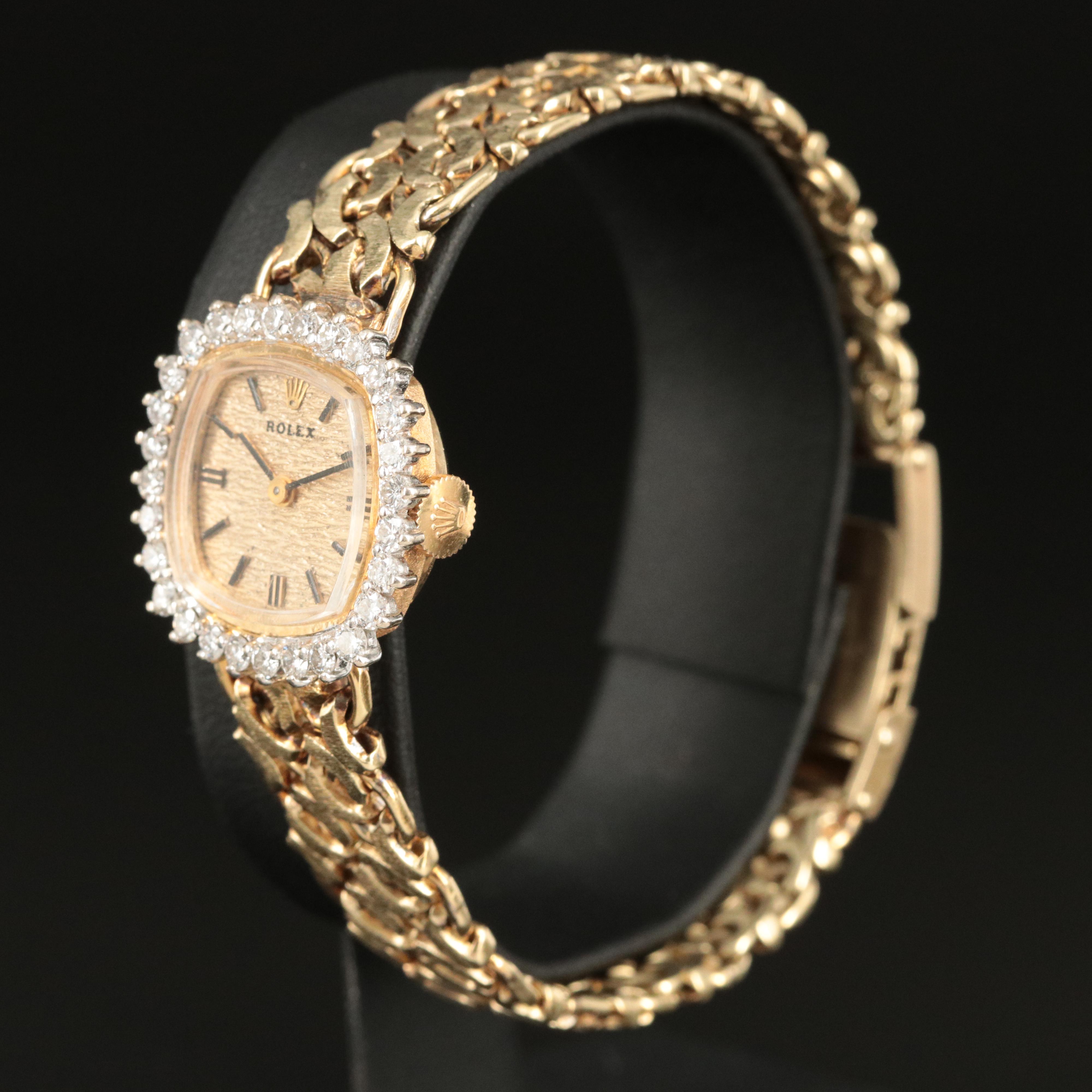 Vintage 14K Rolex 1.00 CTW Diamond Watch