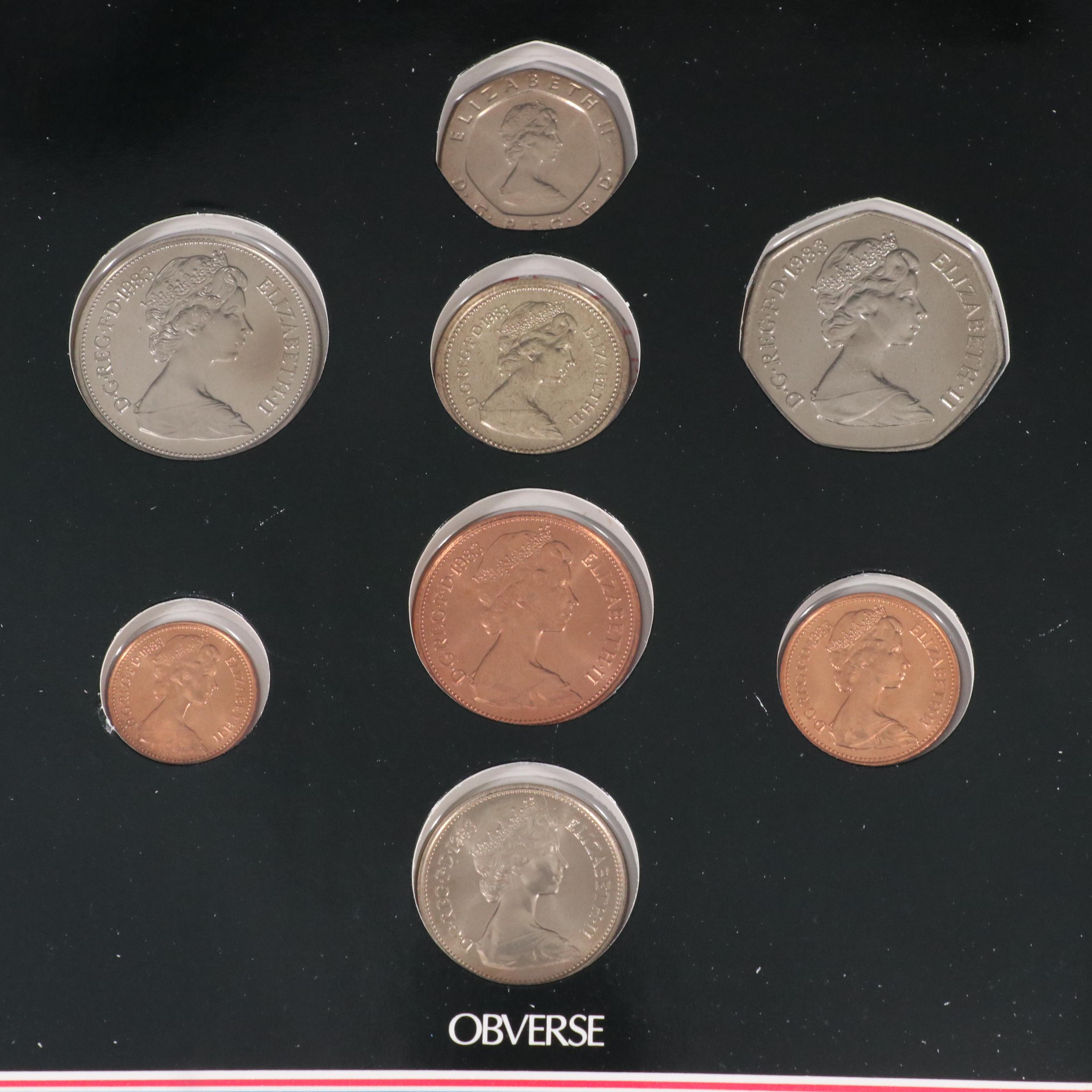 Collection of Seven Great Britain and Commonwealth Coin Sets
