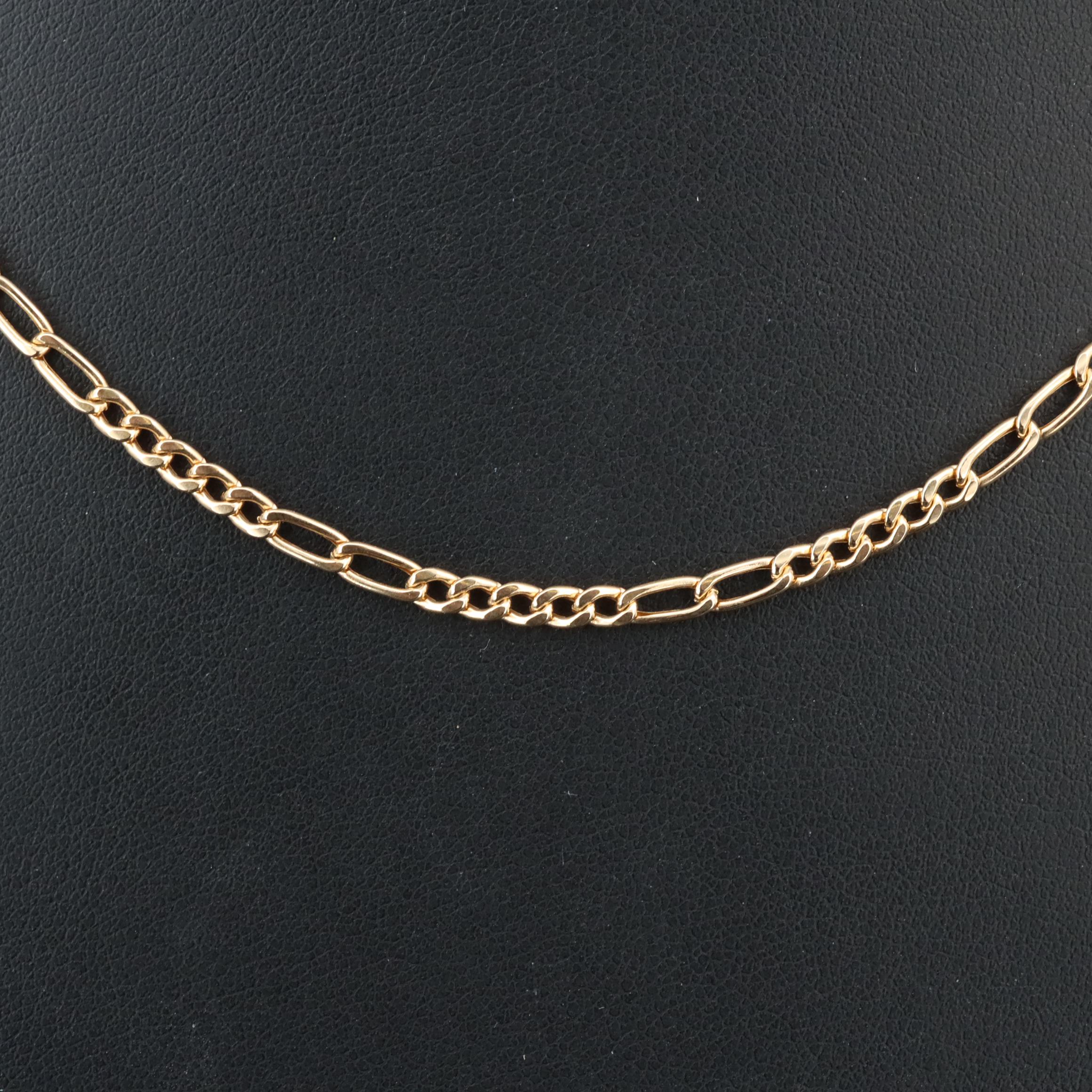 Italian 14K Figaro Chain Necklace