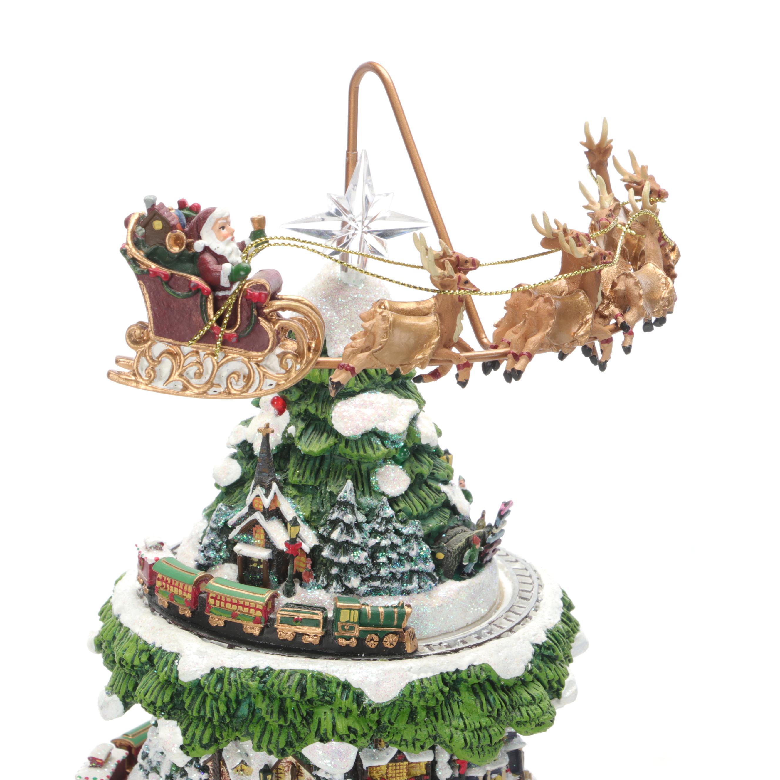 Thomas Kinkade "Wonderland Express" Tabletop Christmas Tree with Moving Train EBTH