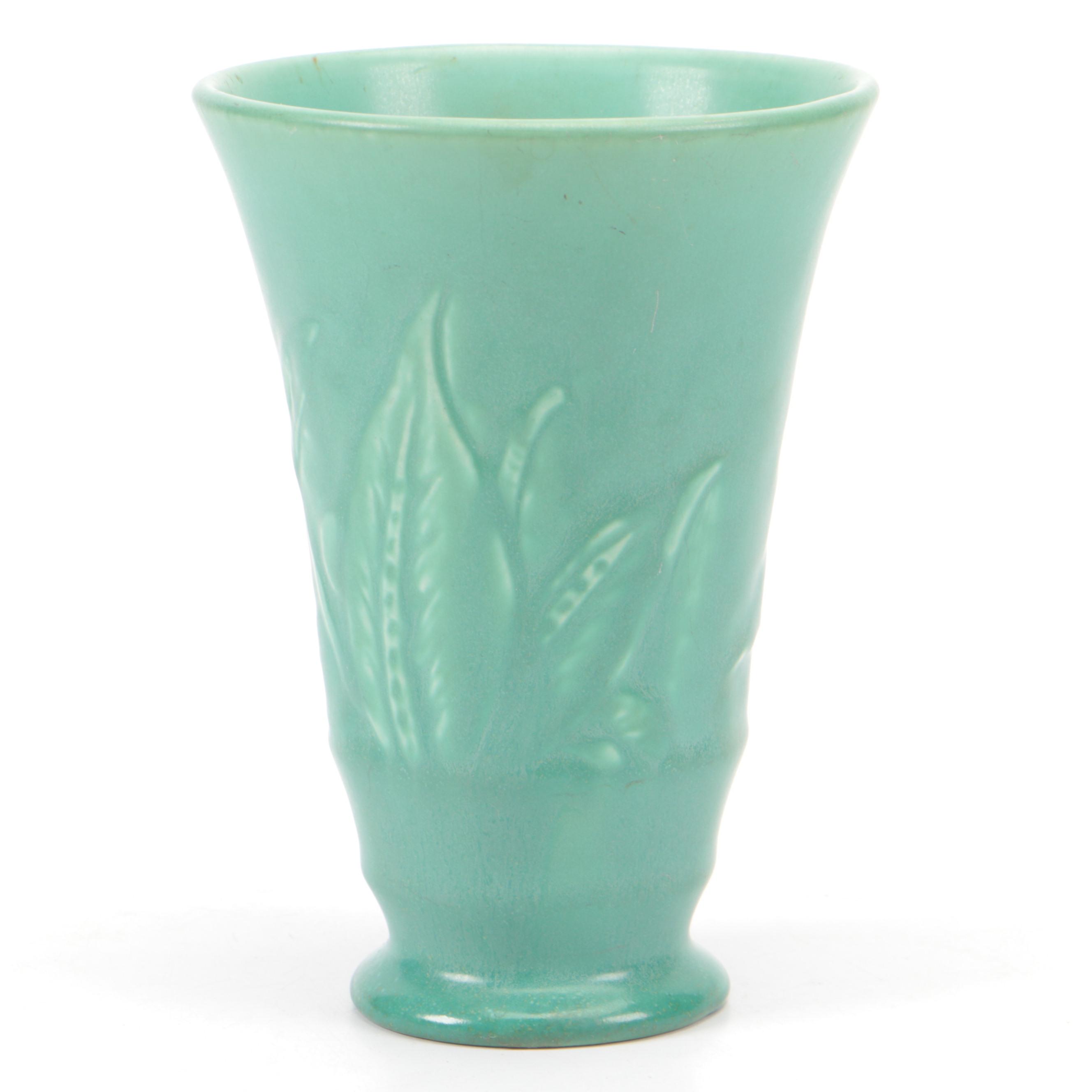 Rookwood Pottery Ceramic Vase with Leaf Motif, 1944