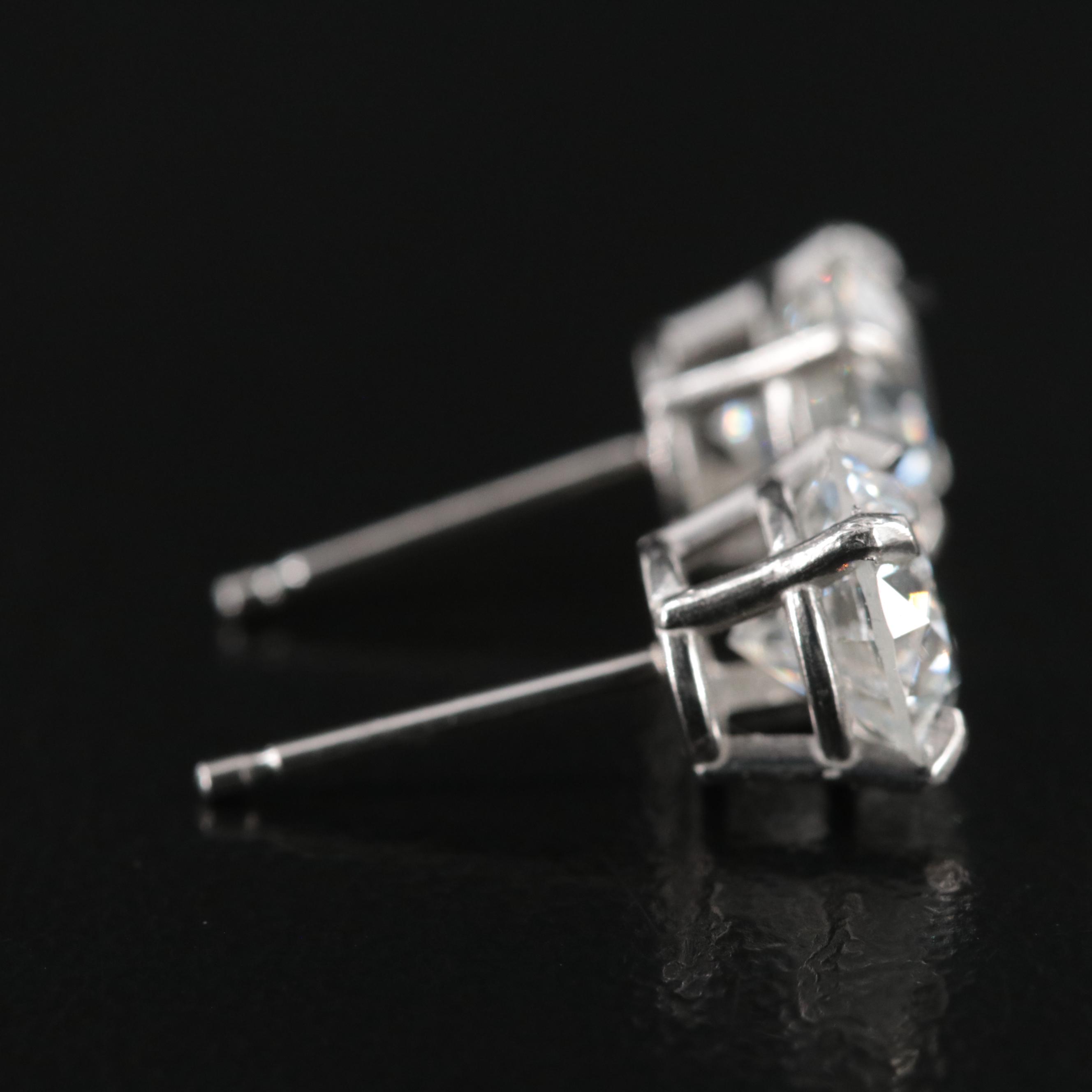 Platinum 2.25 CTW Diamond Stud Earrings with GIA eReports