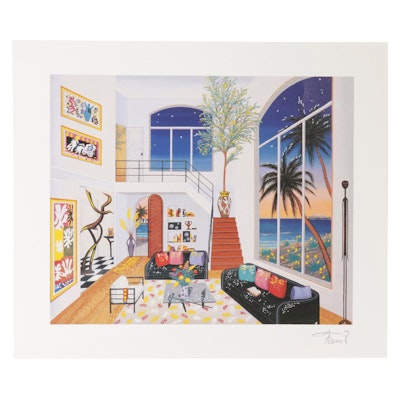 Fanch Ledan Seriolithograph "Interior With Three Matisse," 1999