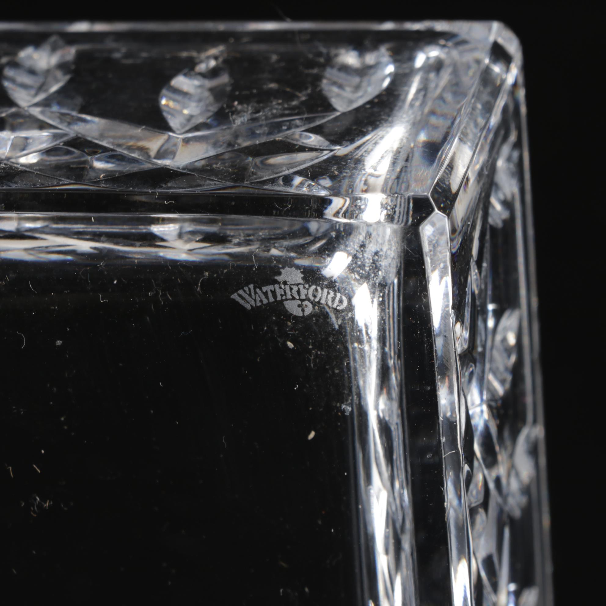 Waterford "Lismore" Crystal Two-Piece Tissue Box