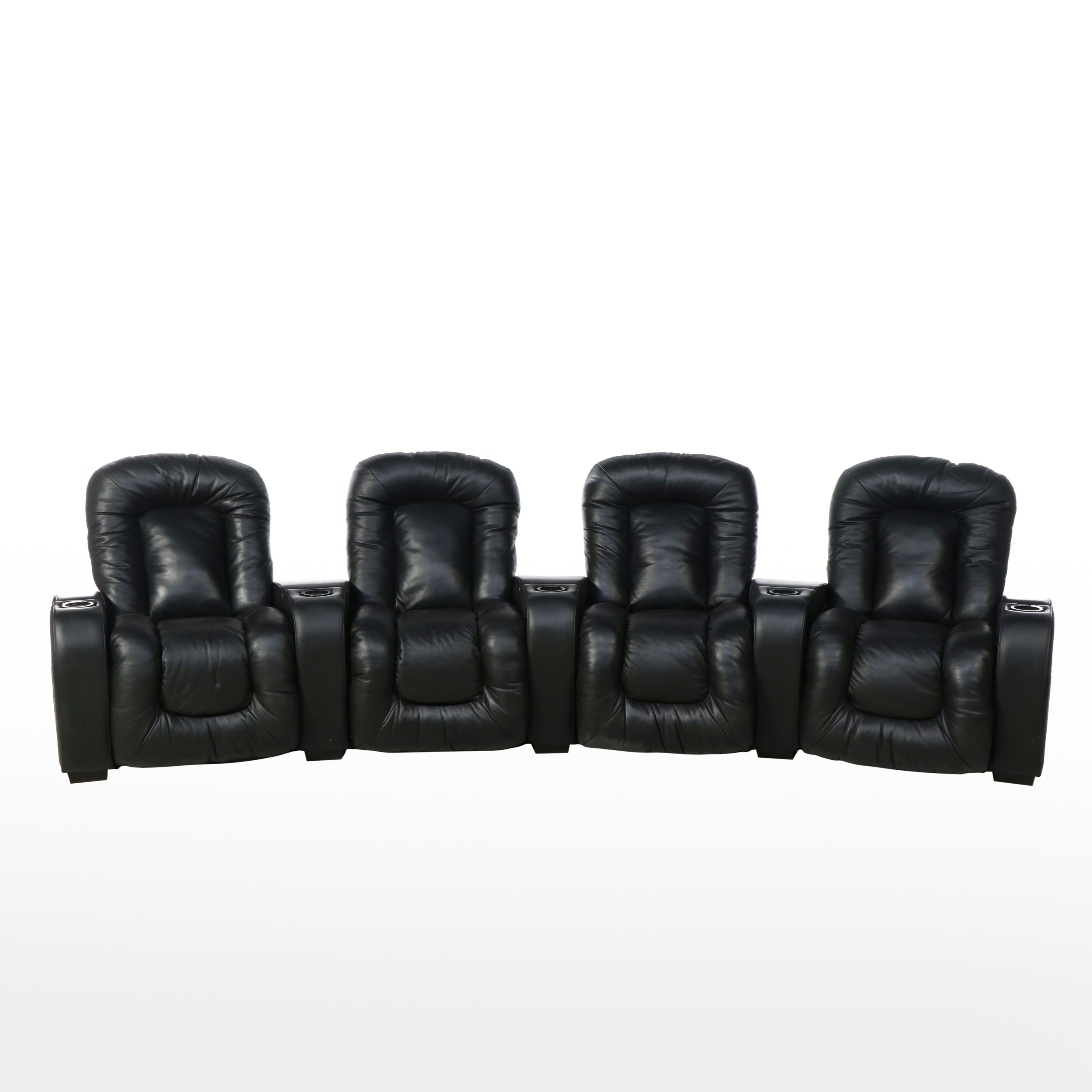 Palliser Leather Four-Seat Home Theater Power Recliners