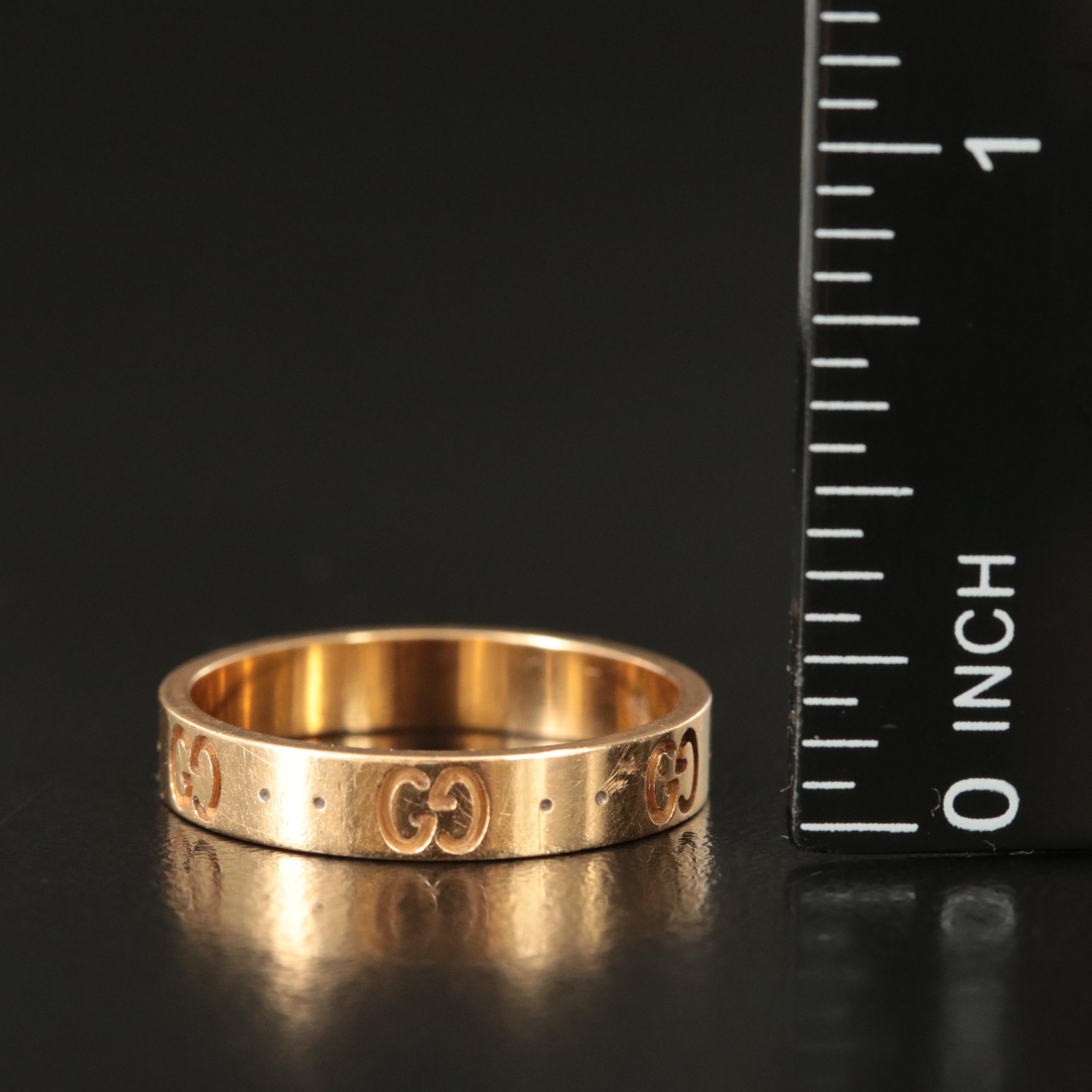 Gucci 18K "Icon" GG Logo Ring
