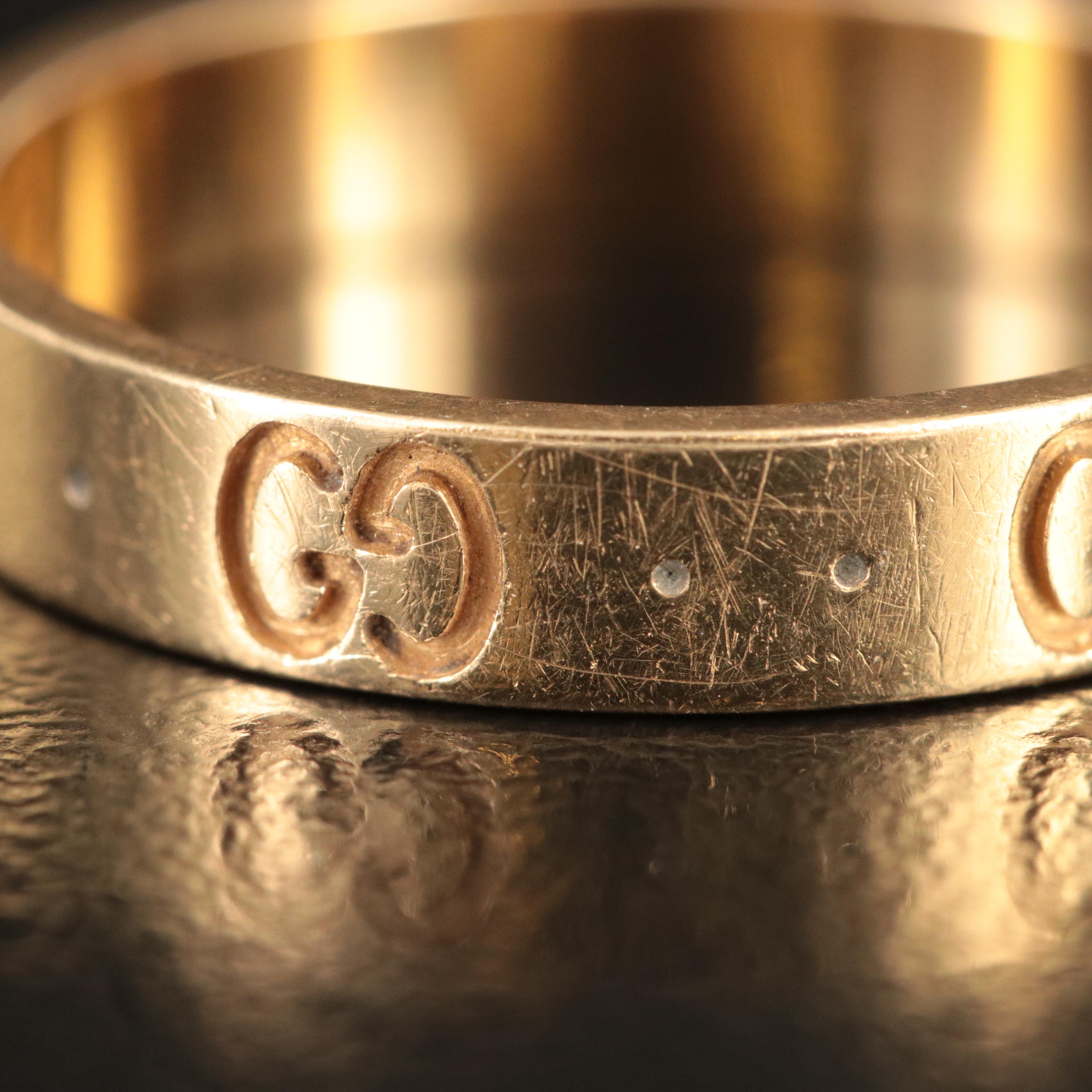 Gucci 18K "Icon" GG Logo Ring