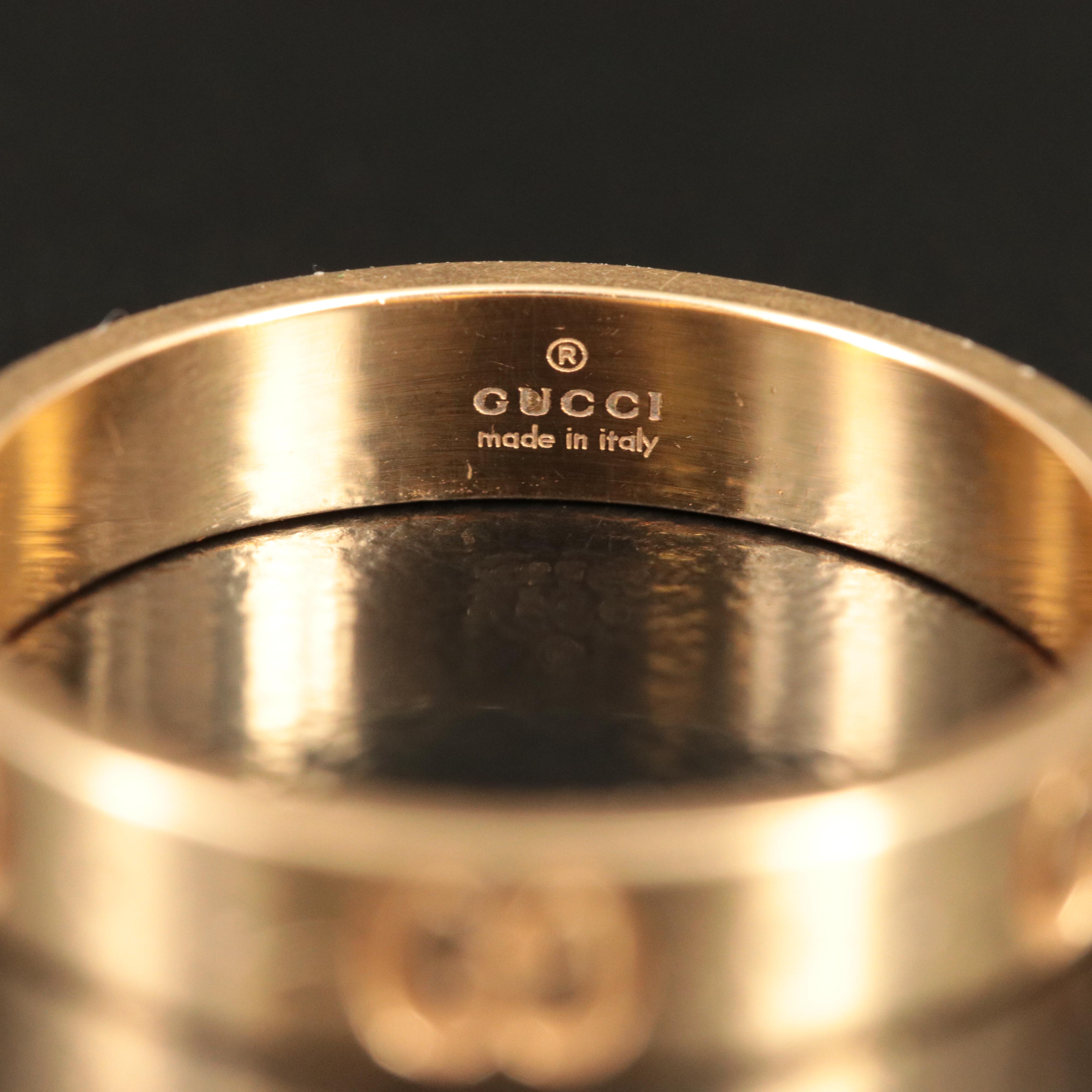 Gucci 18K "Icon" GG Logo Ring