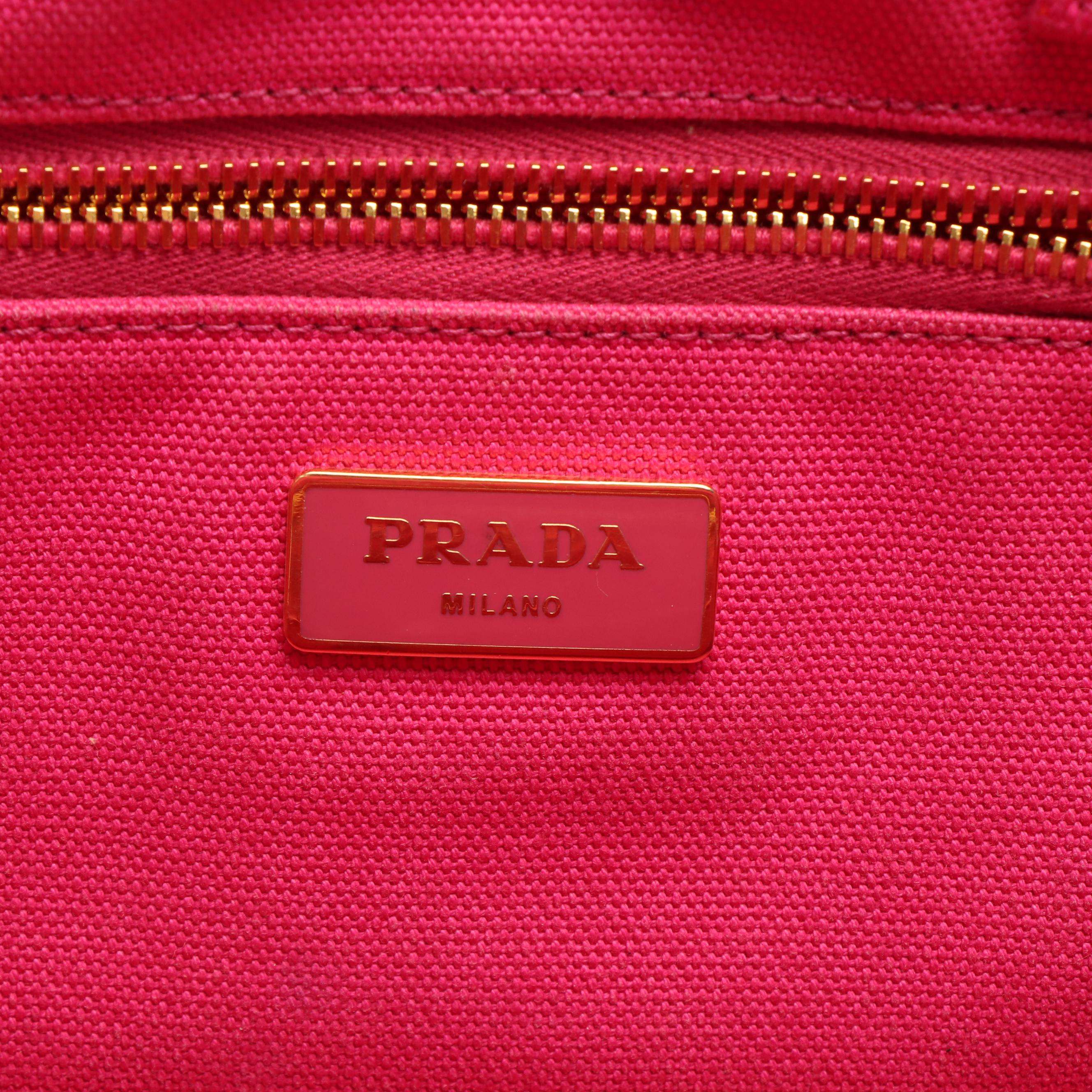 Prada Pink Canapa Logo Tote