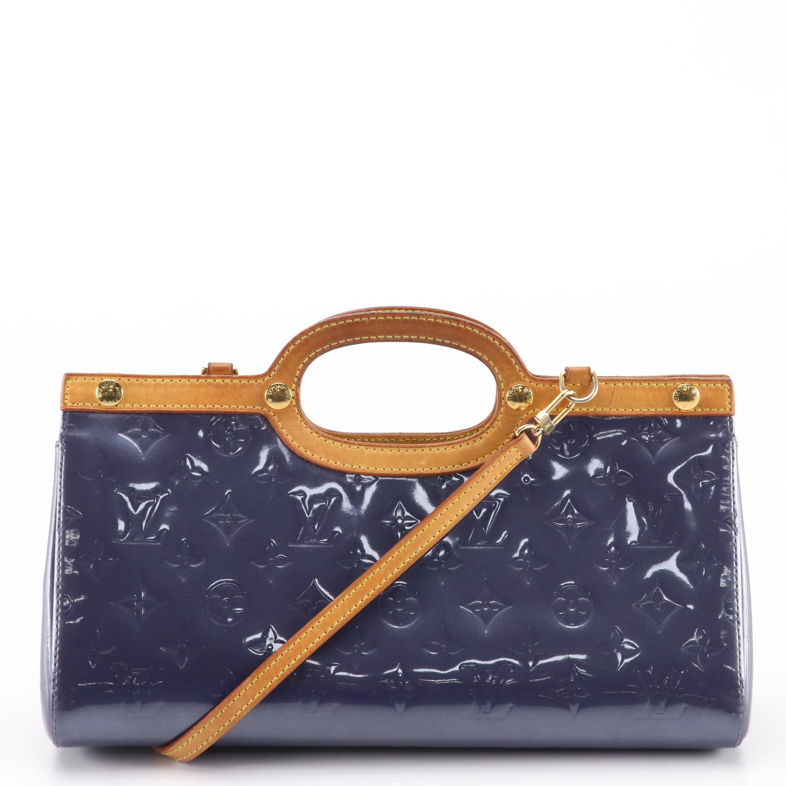 Louis Vuitton Roxbury Drive Bag in Indigo Monogram Vernis and Tan Leather