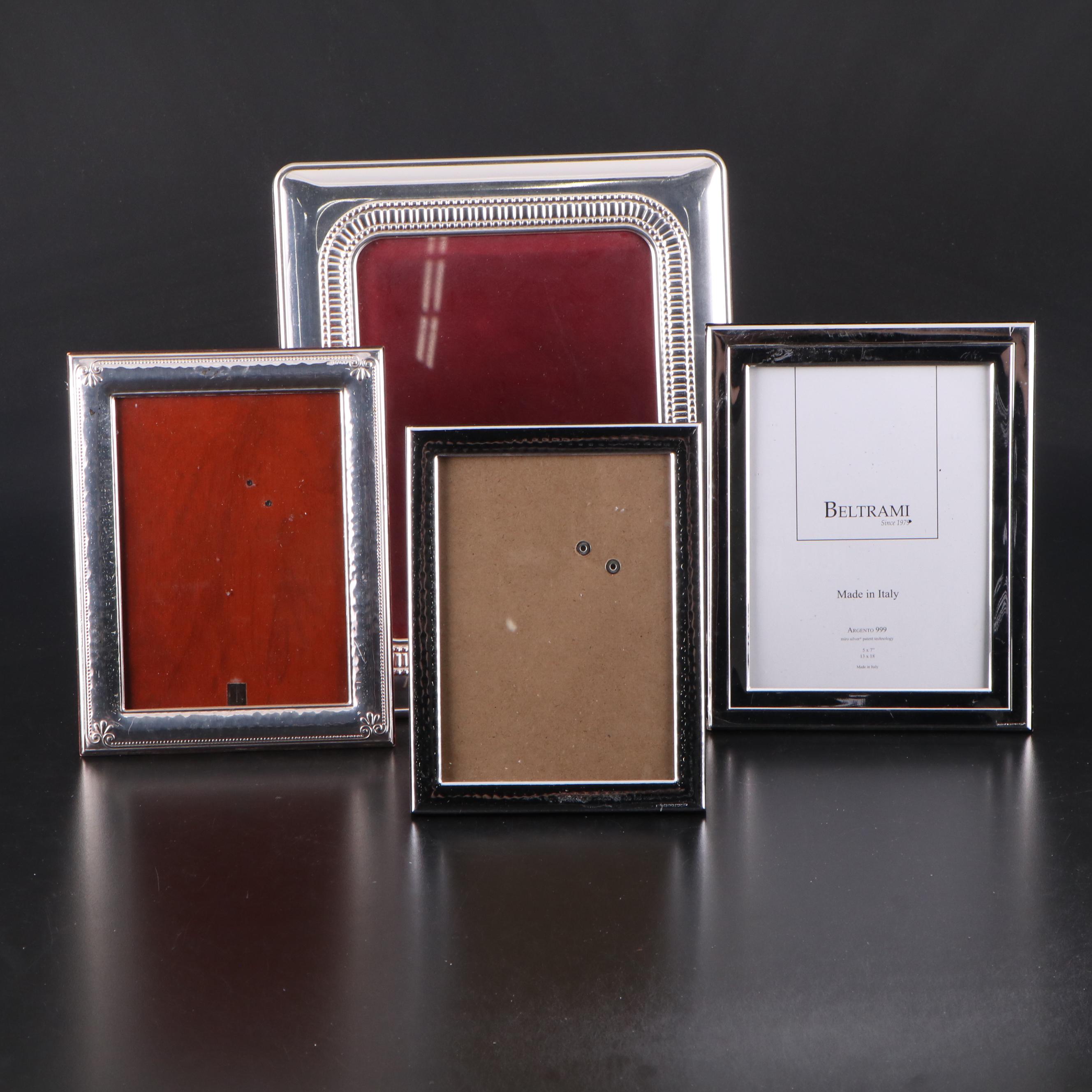 Beltrami and Other Silver Plate Tabletop Photo Frames