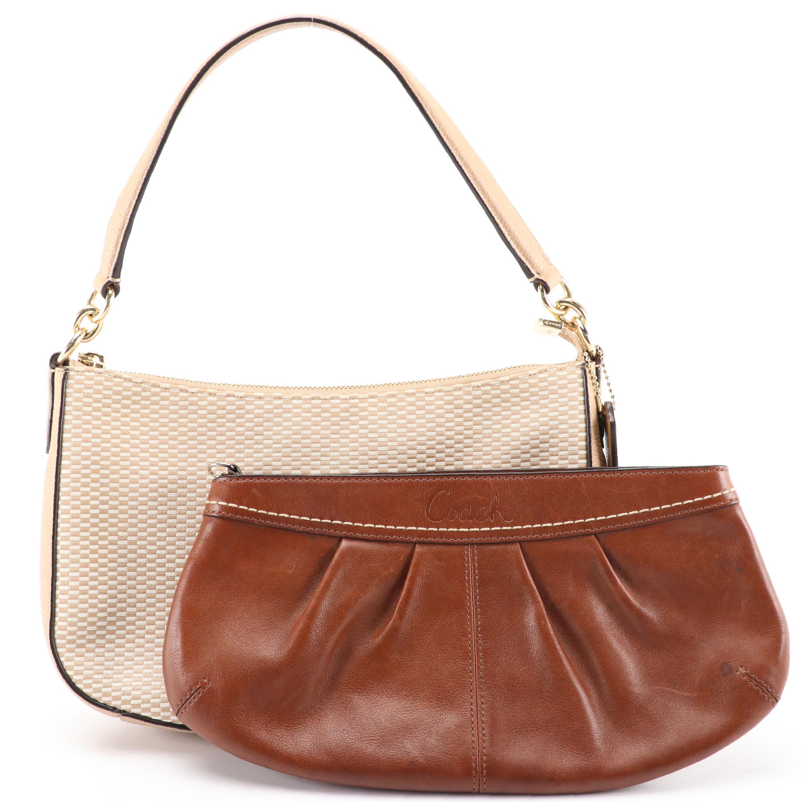 Coach Leather Soho Clutch F13734 and Jacquard/Leather Chelsea Bag 28892