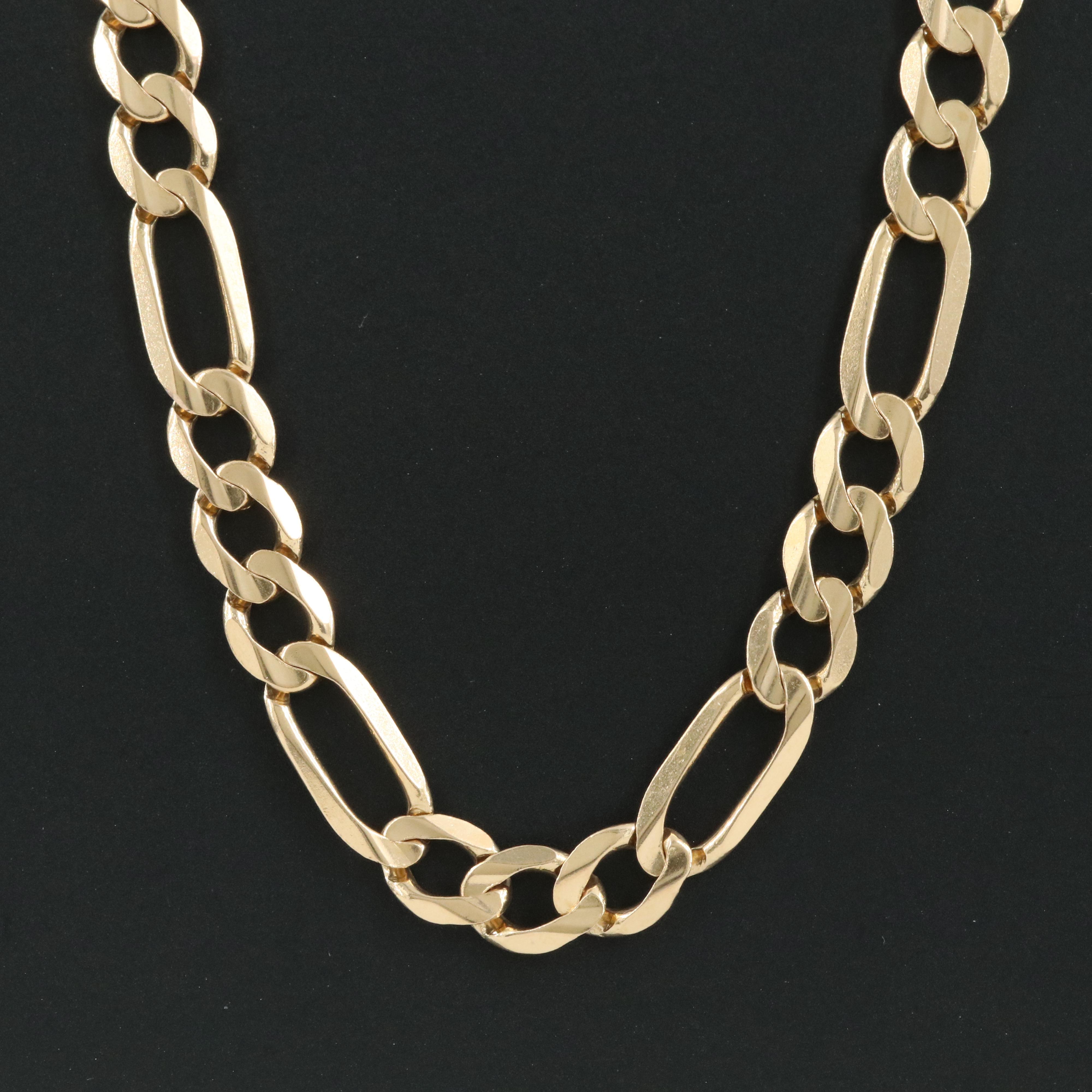 14K Figaro Link Necklace