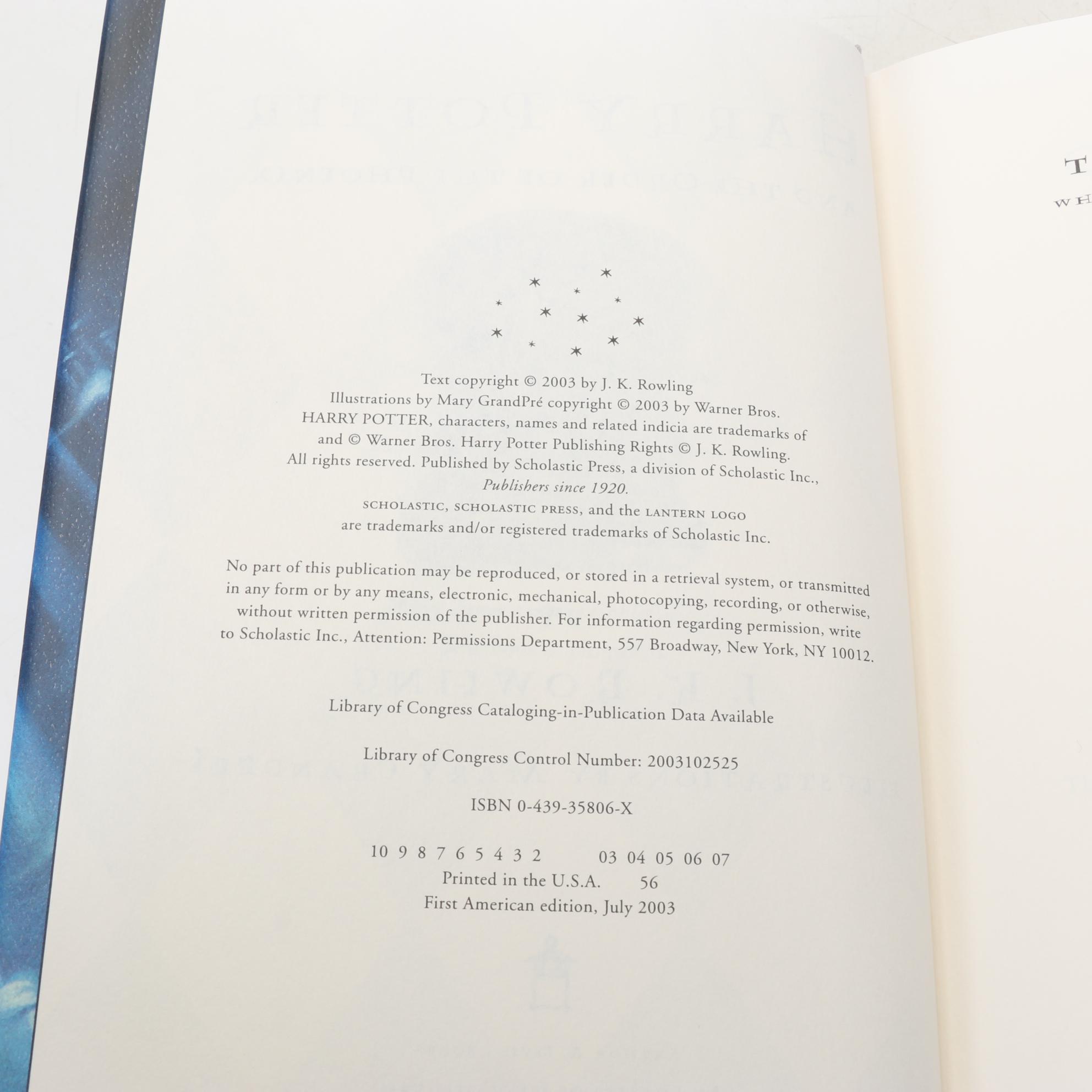 First American Edition "Harry Potter" Complete Series by J. K. Rowling