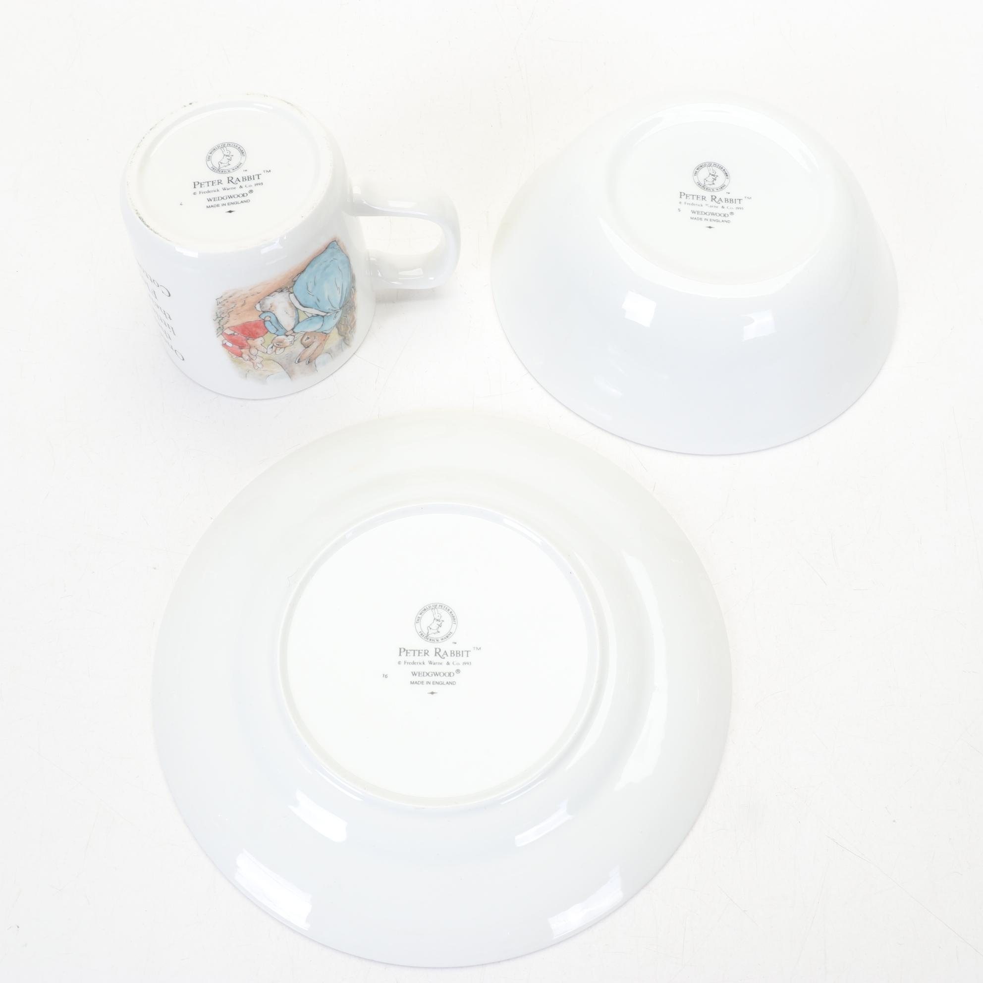 Royal Doulton and Wedgwood "Bunnykins" Child's Dinner Sets with Picture Frame