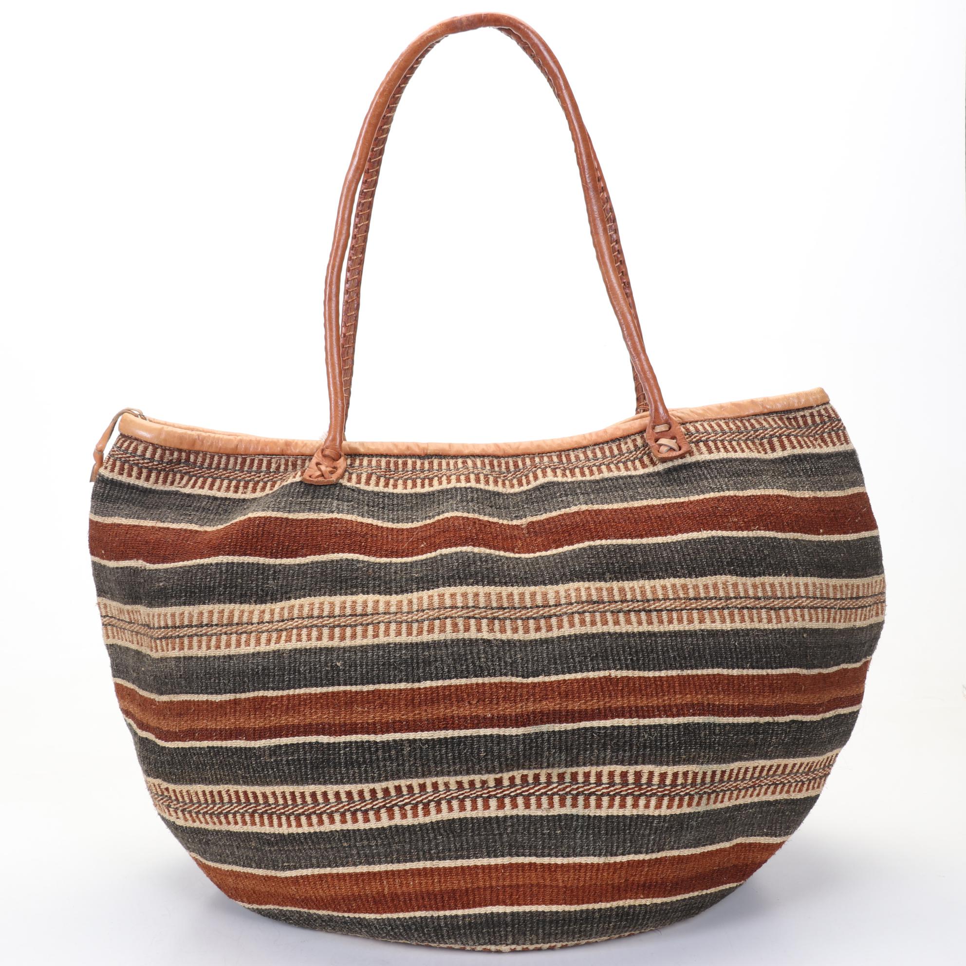 South African Zulu Handwoven Round-bottom Tote Bag