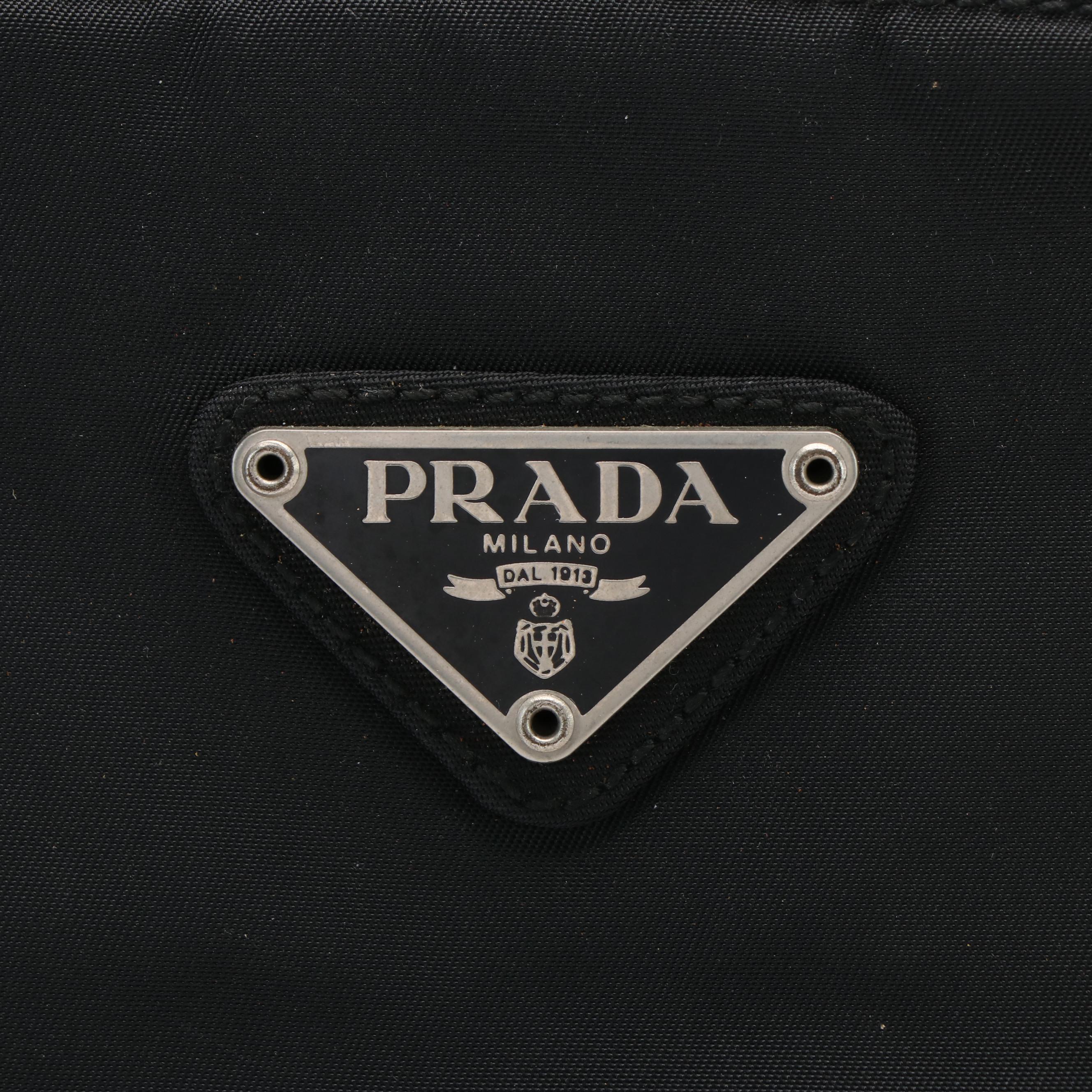 Prada Triangle Logo Black Tessuto Nylon Tote Bag