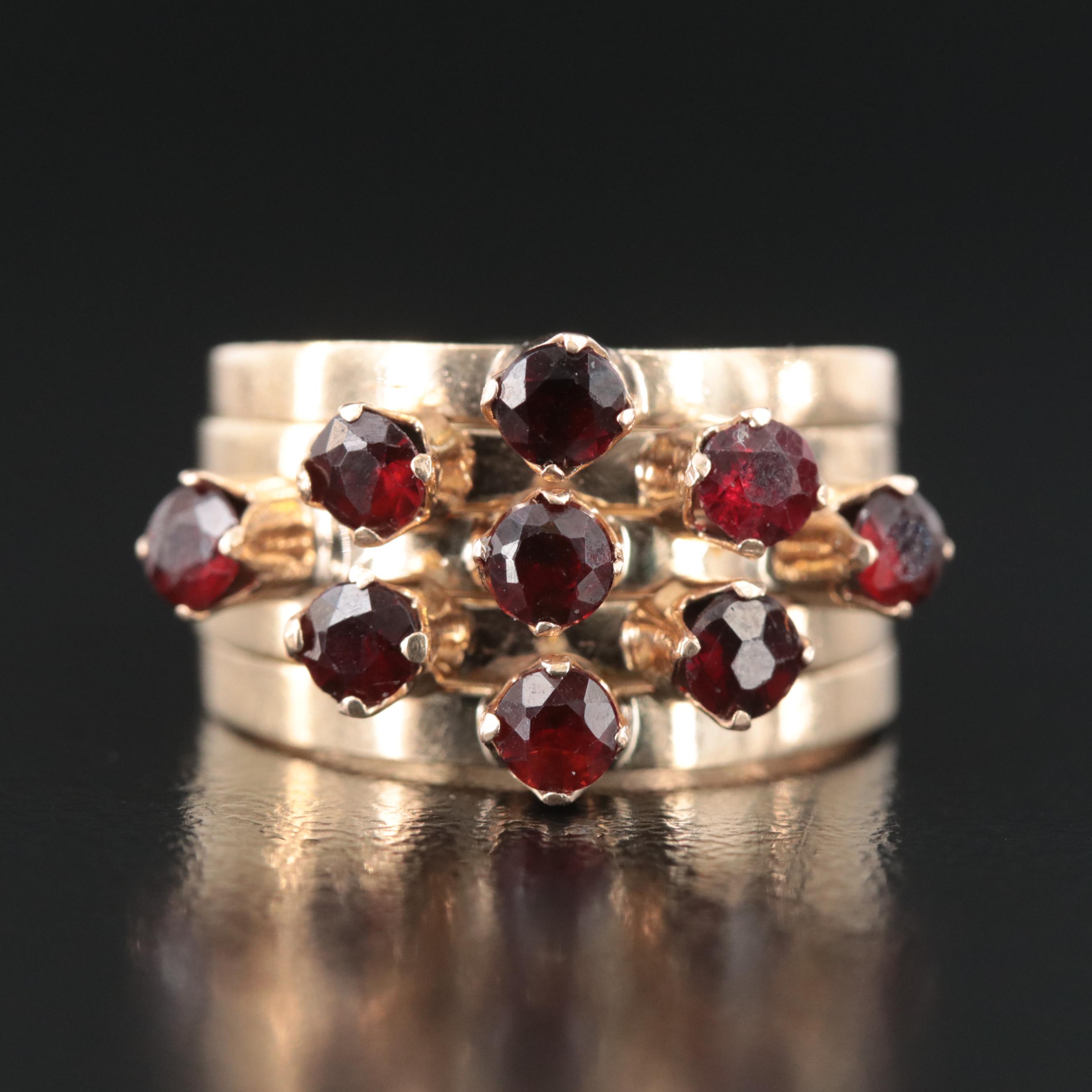 14K Garnet Stacking Ring