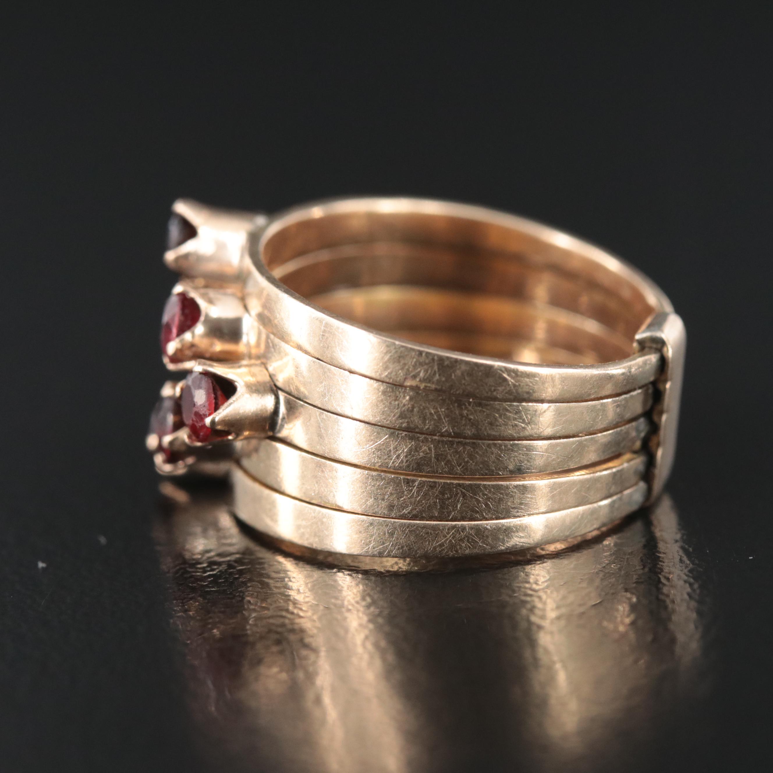 14K Garnet Stacking Ring