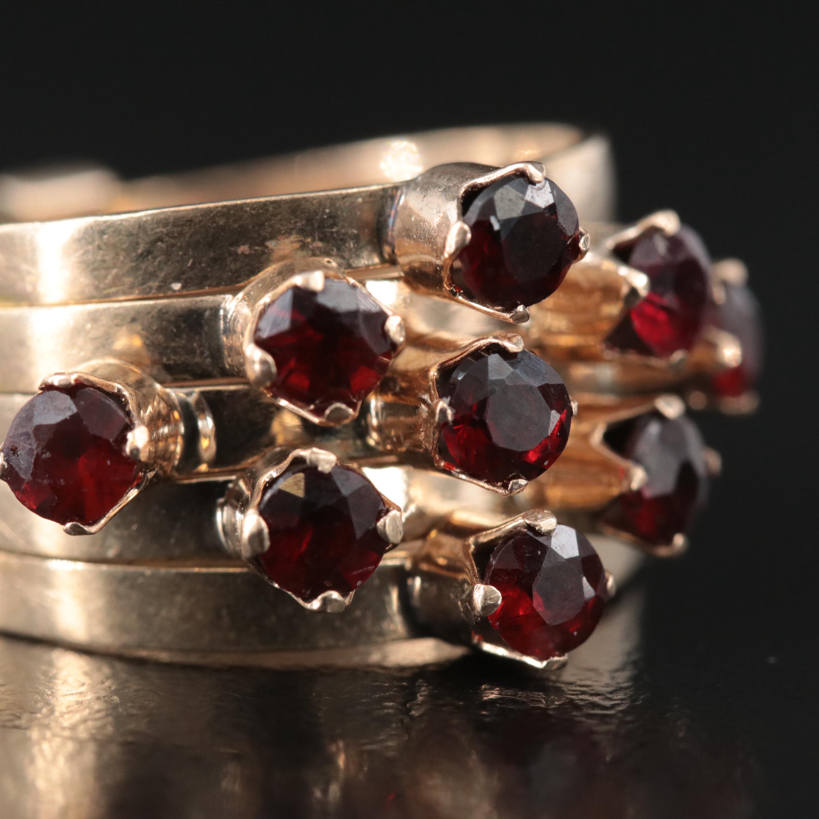 14K Garnet Stacking Ring