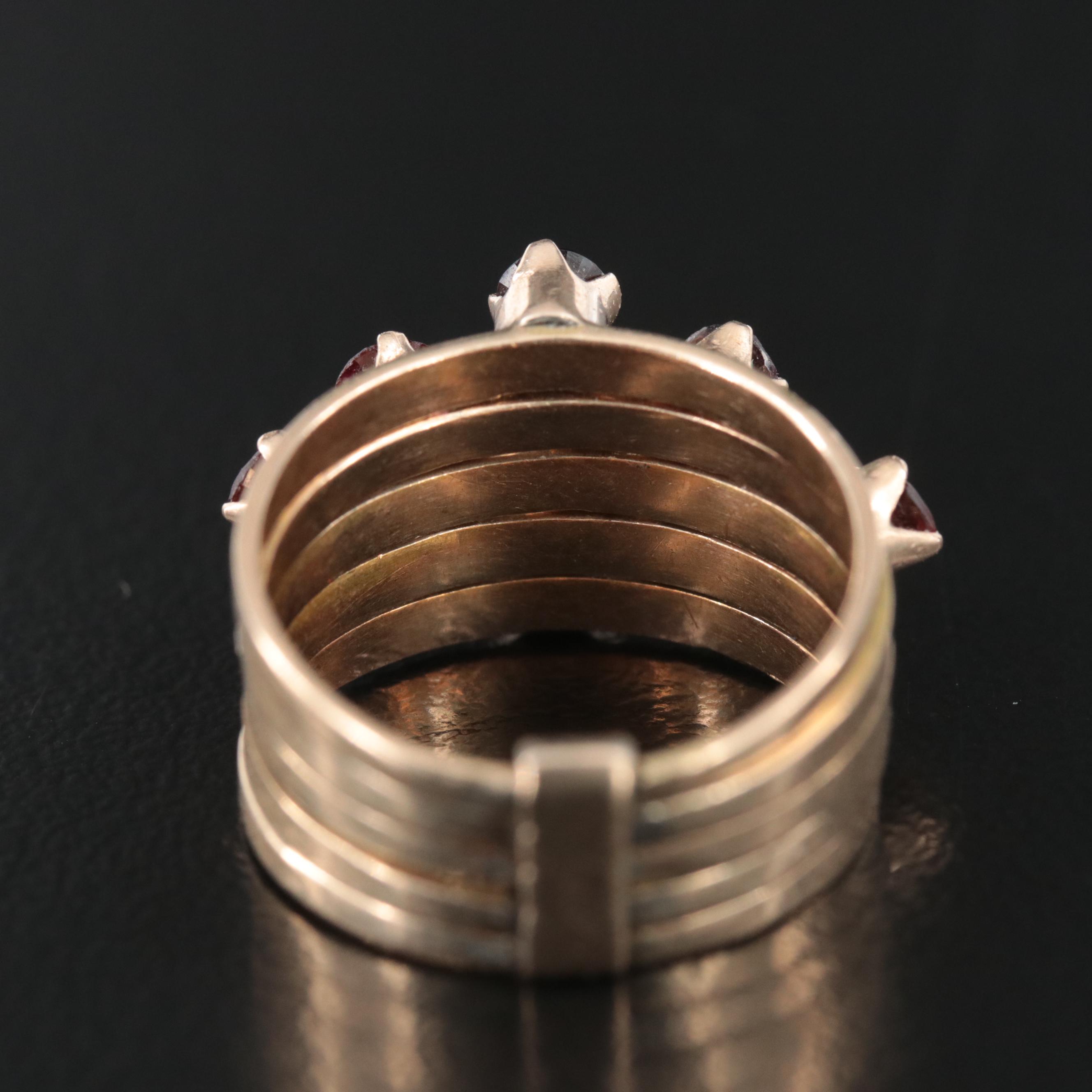 14K Garnet Stacking Ring