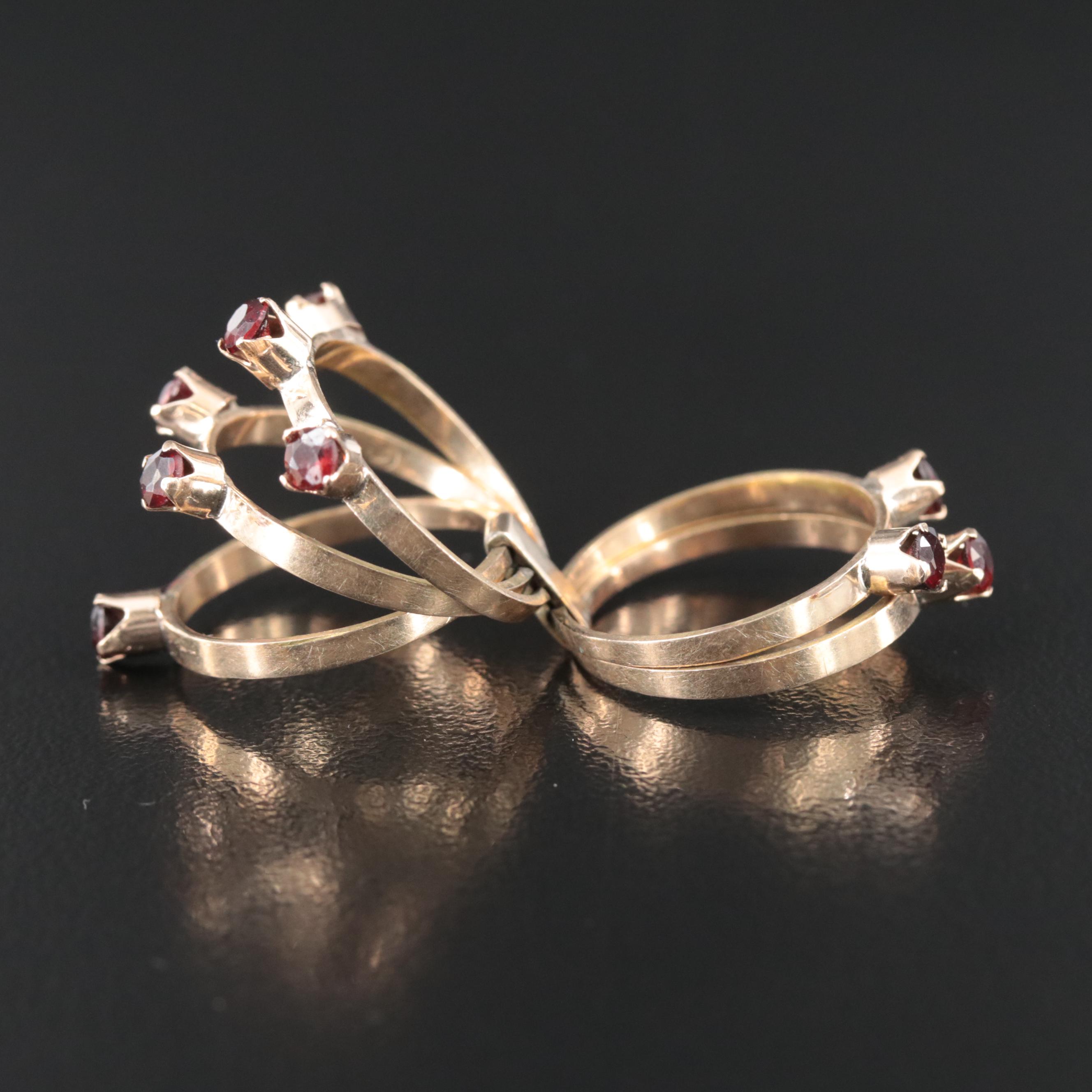 14K Garnet Stacking Ring