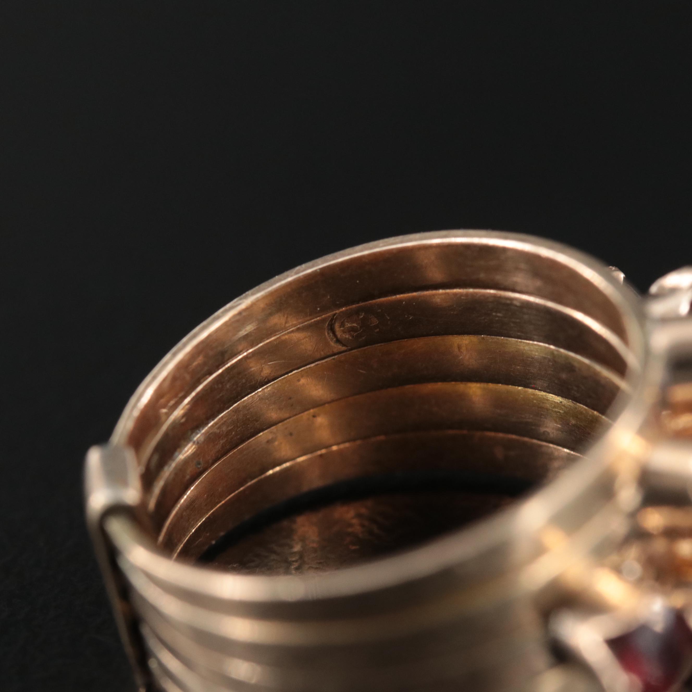 14K Garnet Stacking Ring