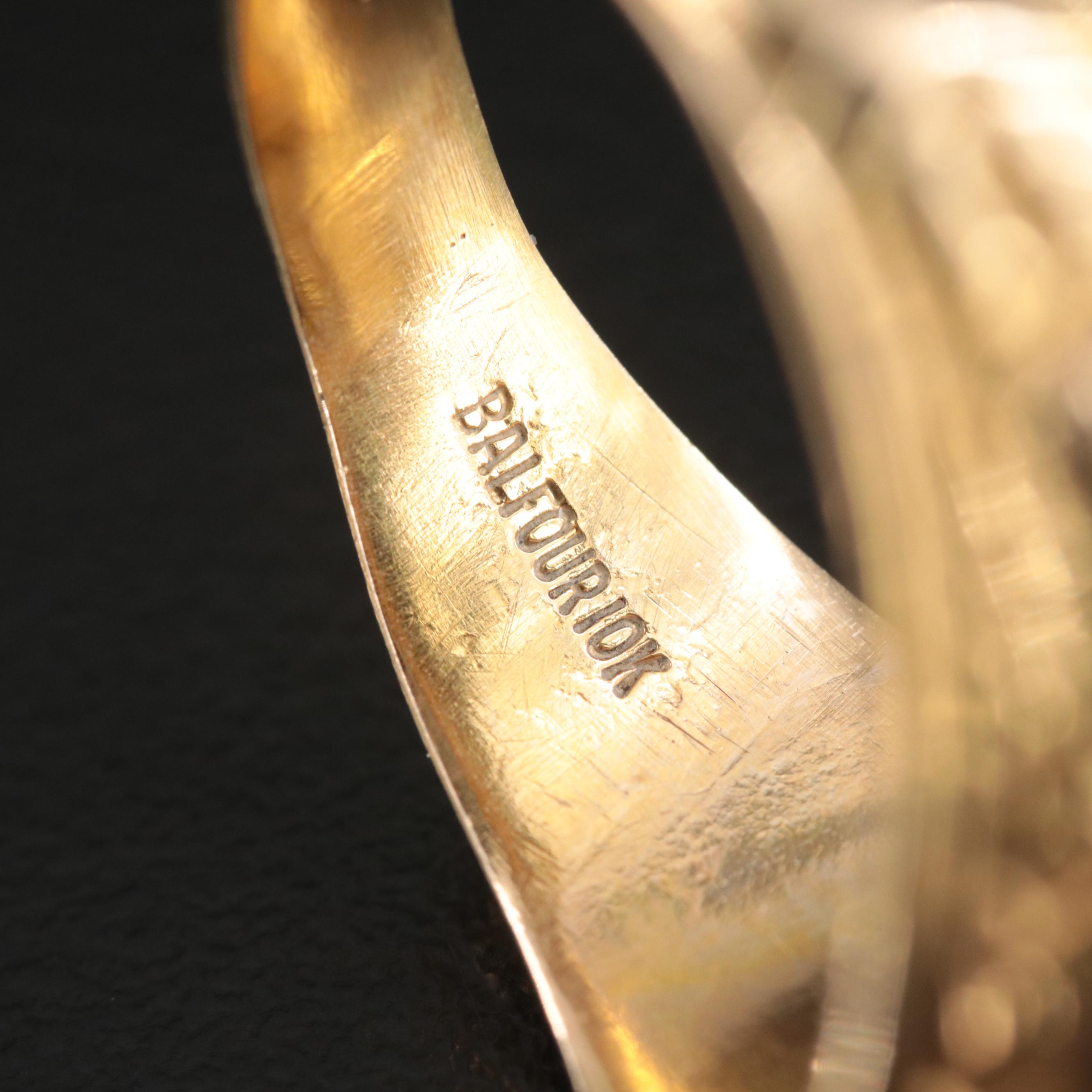 Vintage 10K 0.73 CTW Lab Grown Diamond Class Ring with Fancy Brown Center