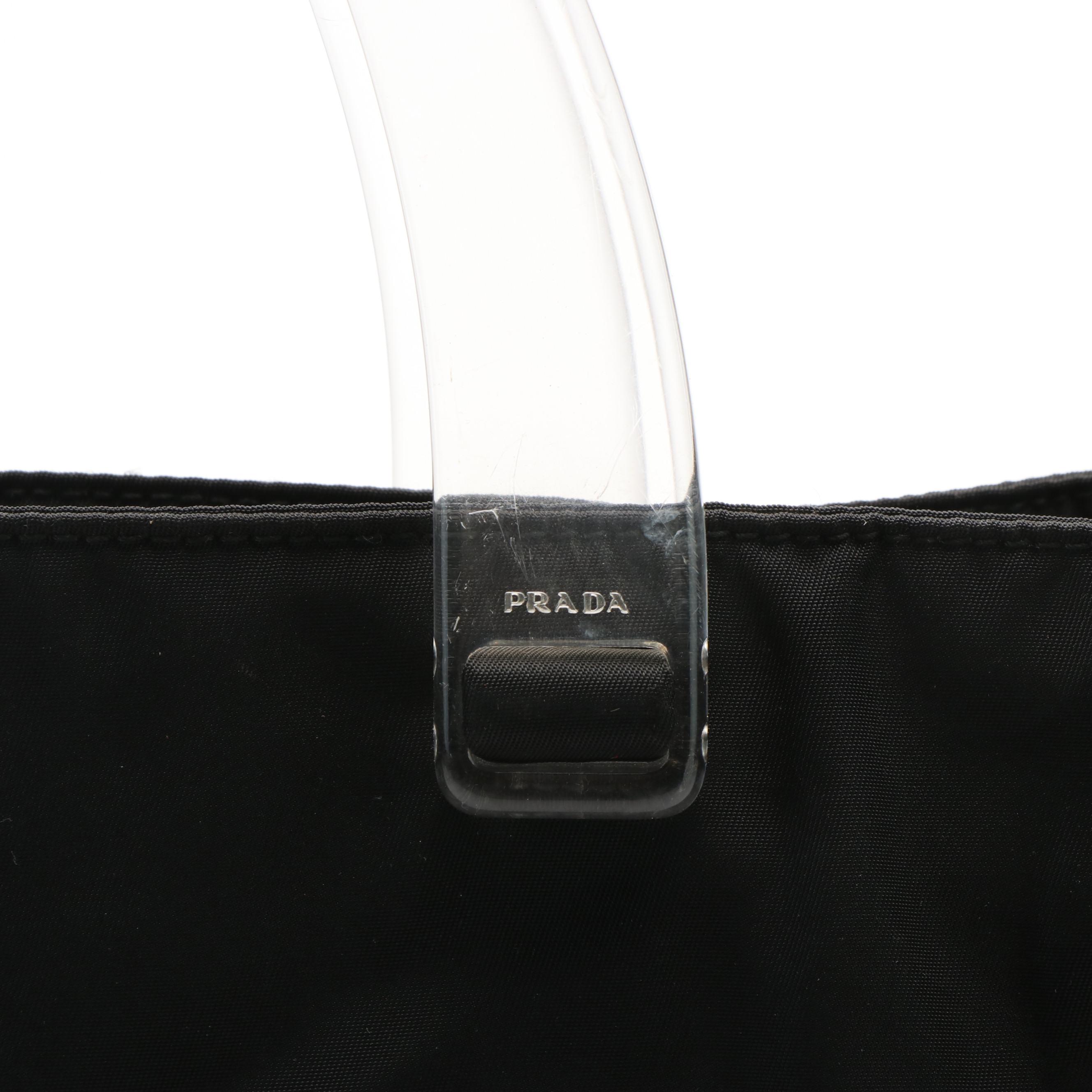 Prada Tote in Lucite and Black Tessuto Nylon