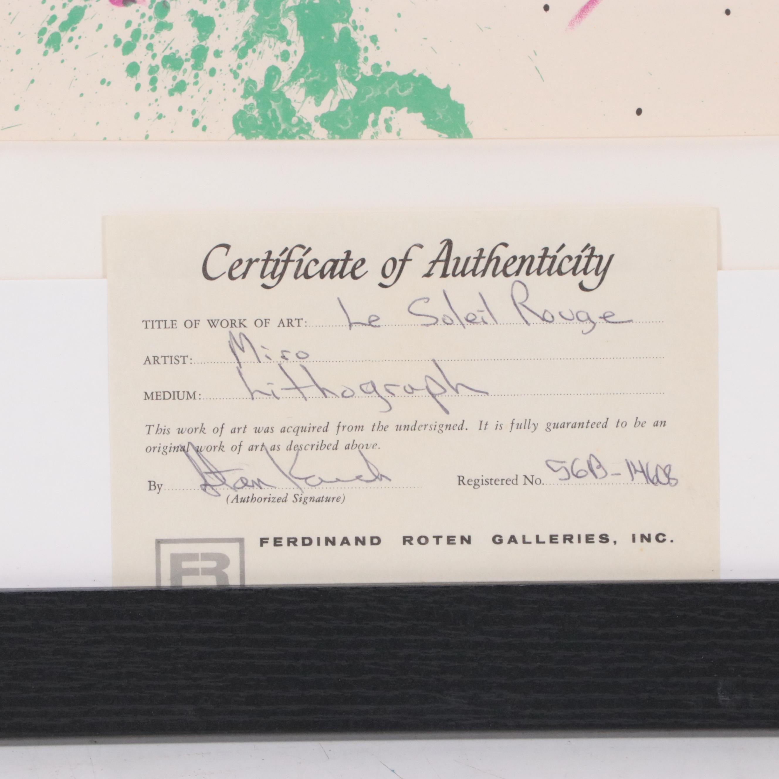 Joan Miró Color Lithograph for XXe Siècle, 1961