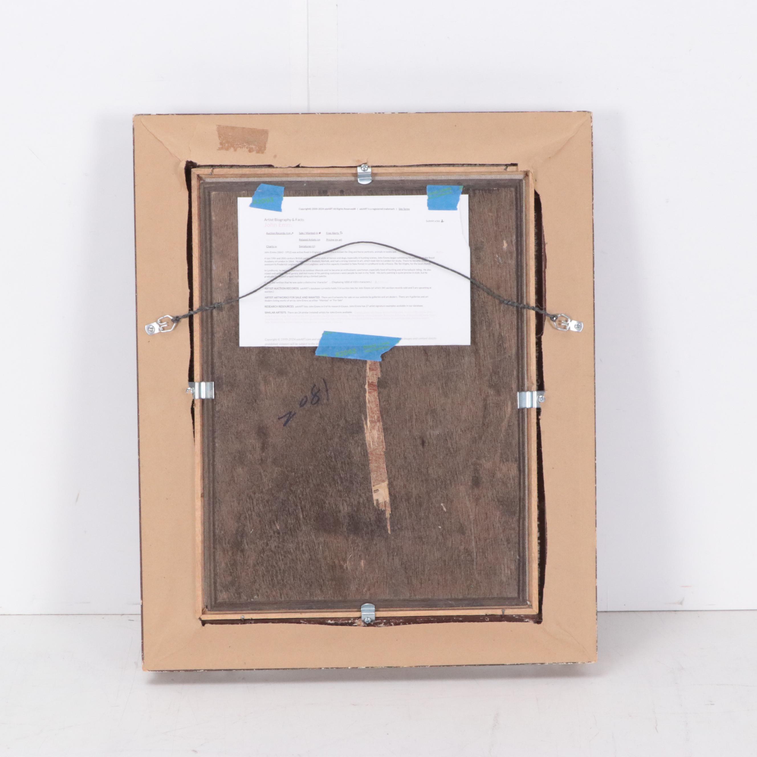 John Emms Portrait Oil Painting of Hunting Dogs