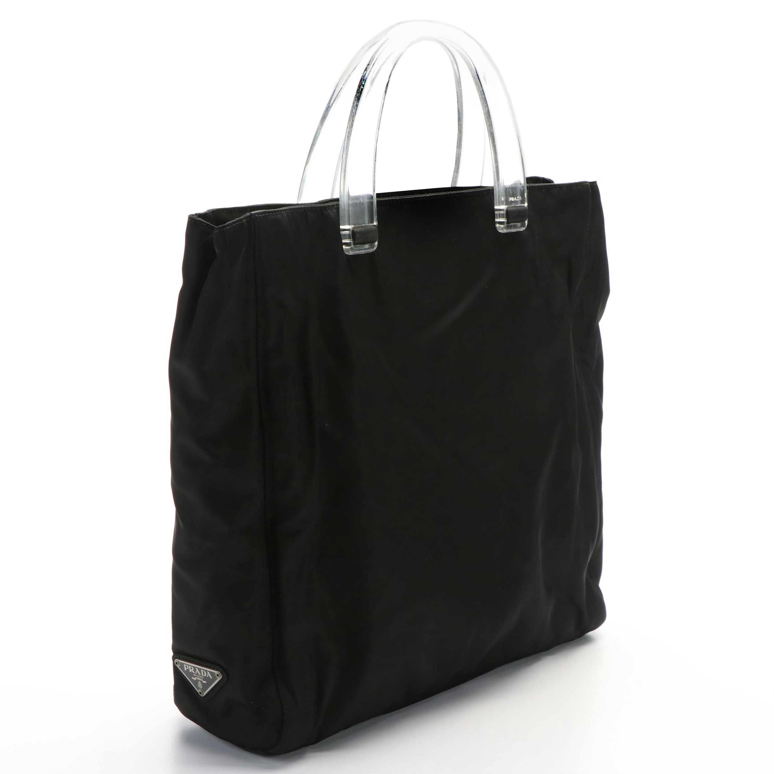 Prada Tote in Lucite and Black Tessuto Nylon