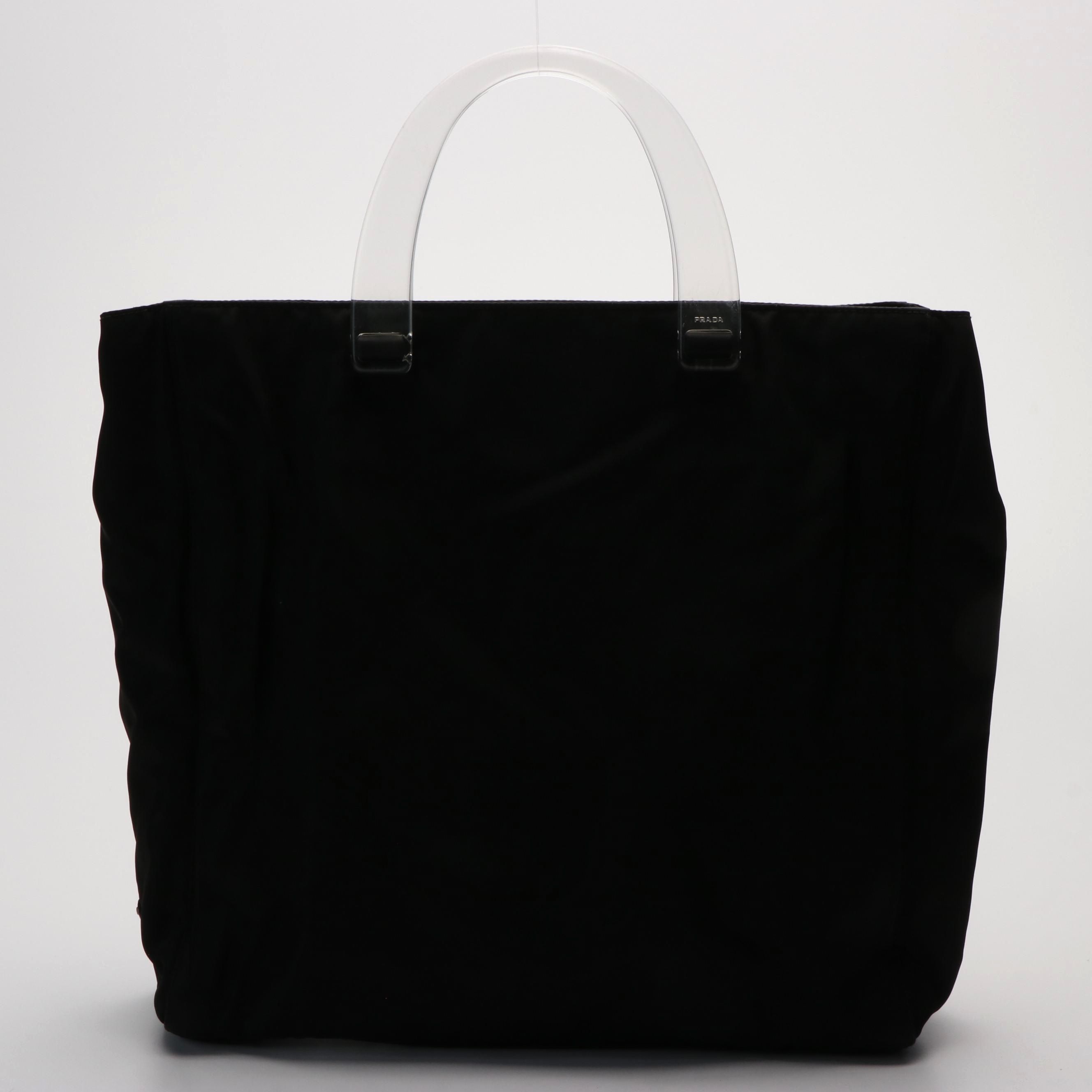 Prada Tote in Lucite and Black Tessuto Nylon
