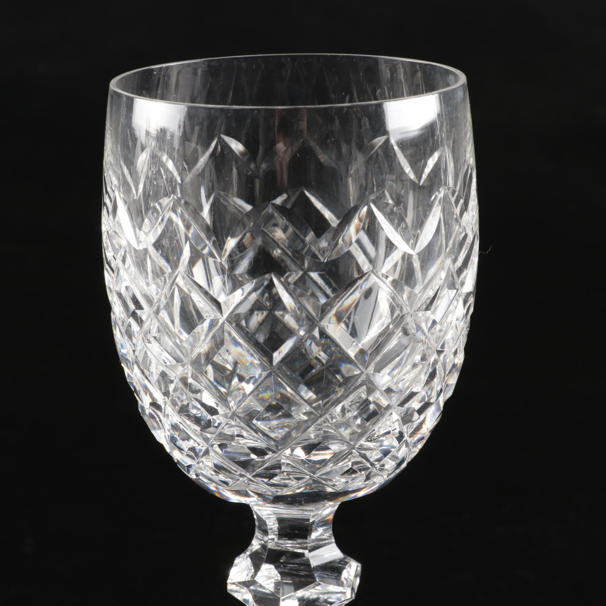 Waterford "Powerscourt" Crystal Water Goblets, Set of Six, 1969-2017