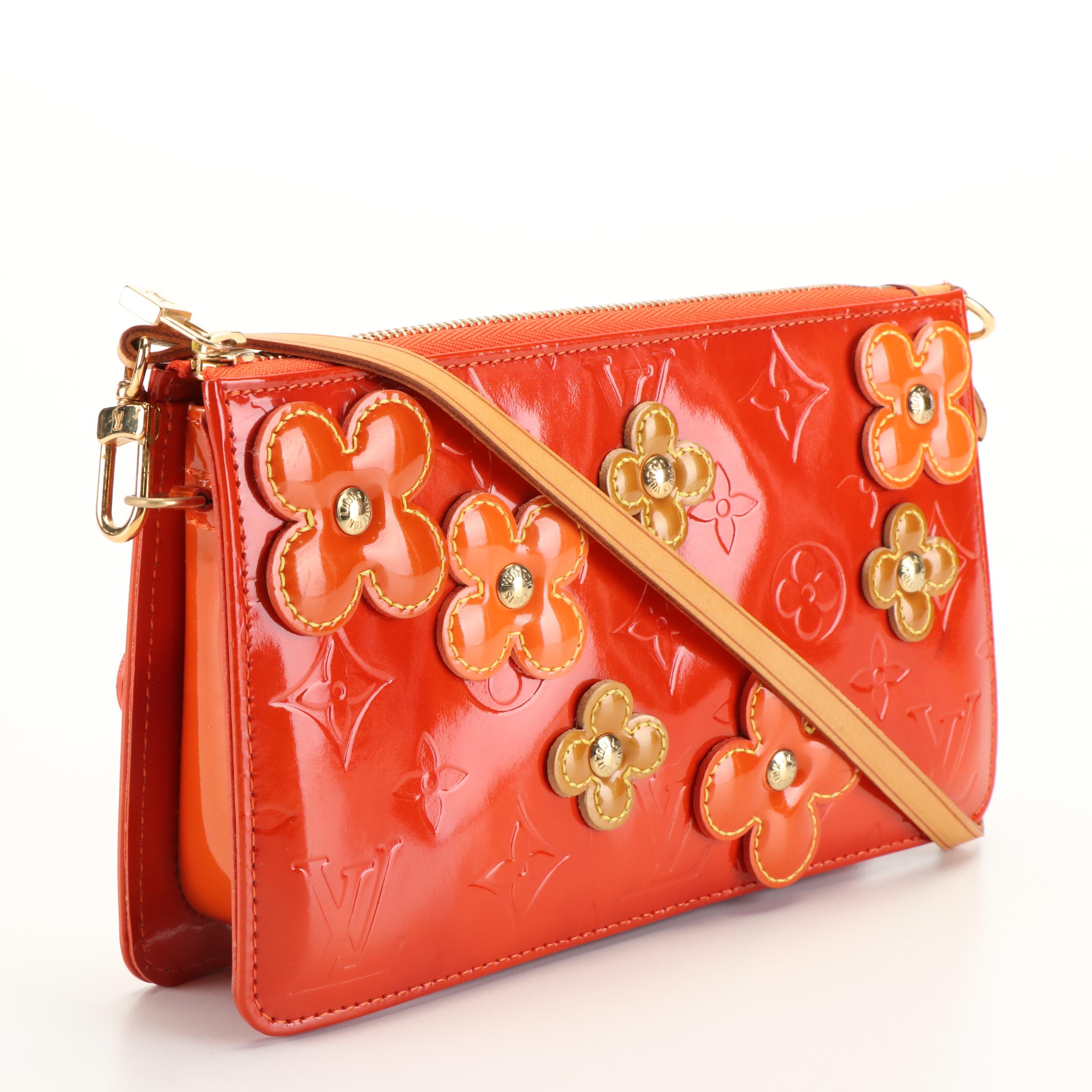 Louis Vuitton Lexington Fleurs Orange Vernis Pochette