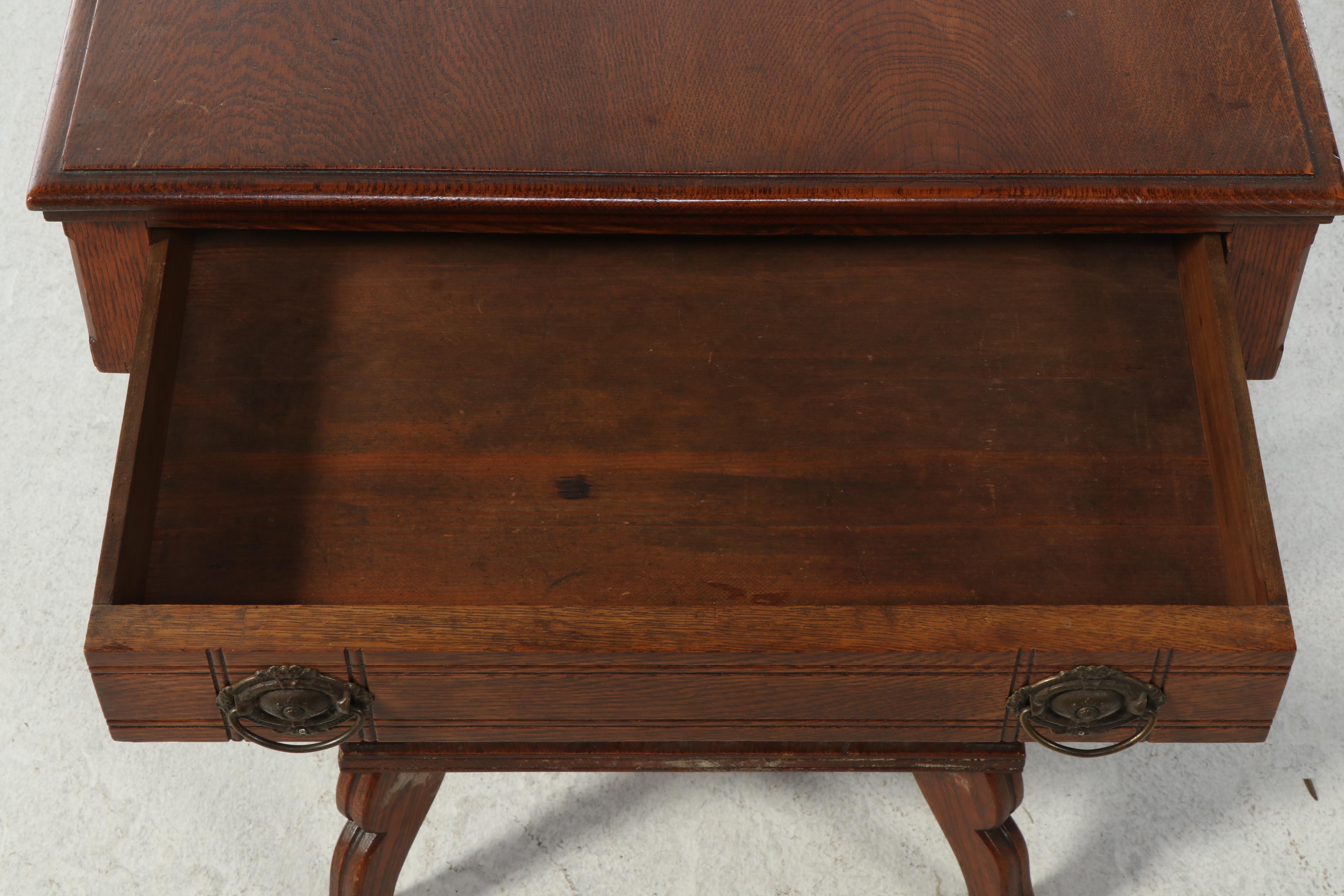 Victorian Oak Two-Tier Side Table, Late 19th Century