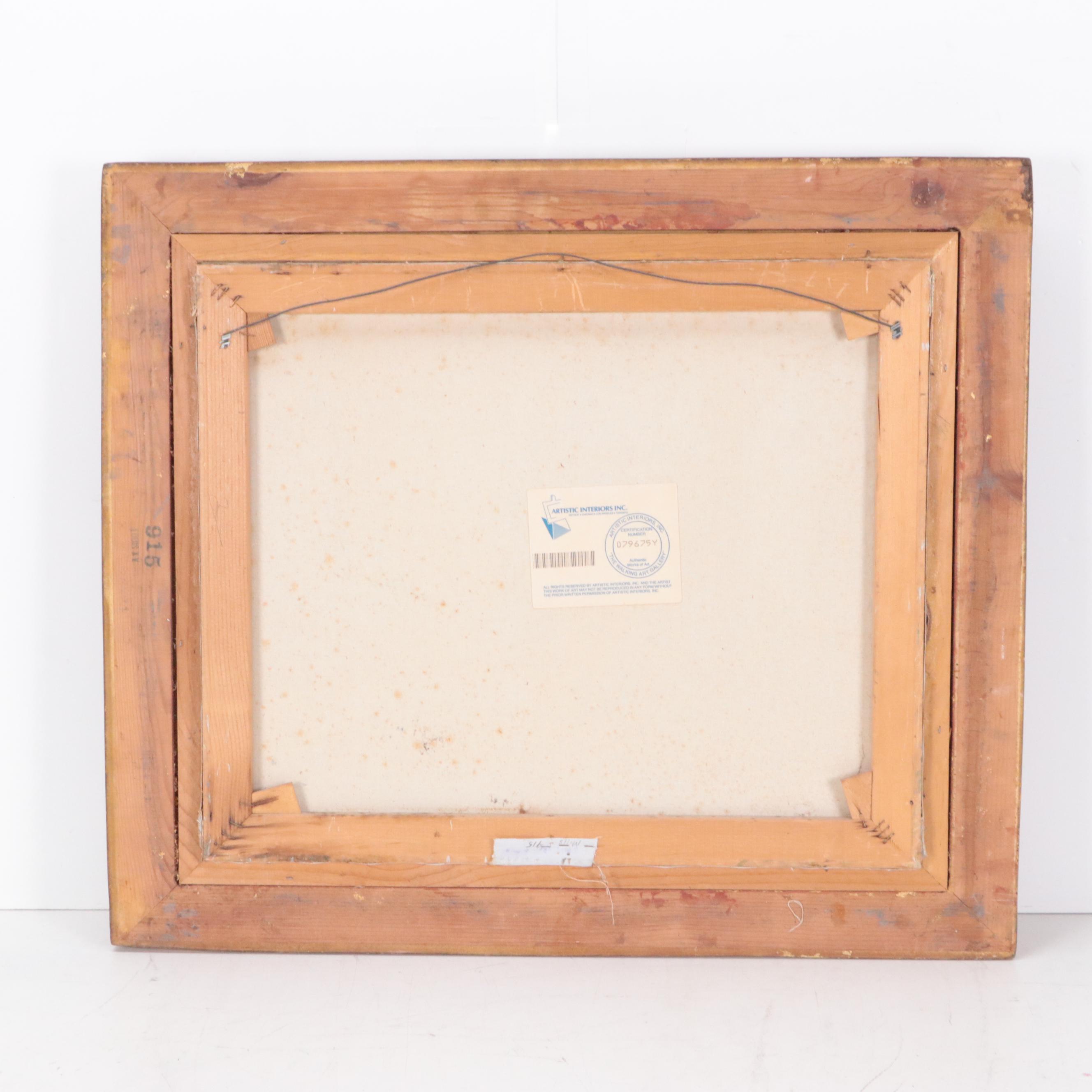 W. DuChamp Oil Painting of a City Street Scene, Mid to Late 20th Century