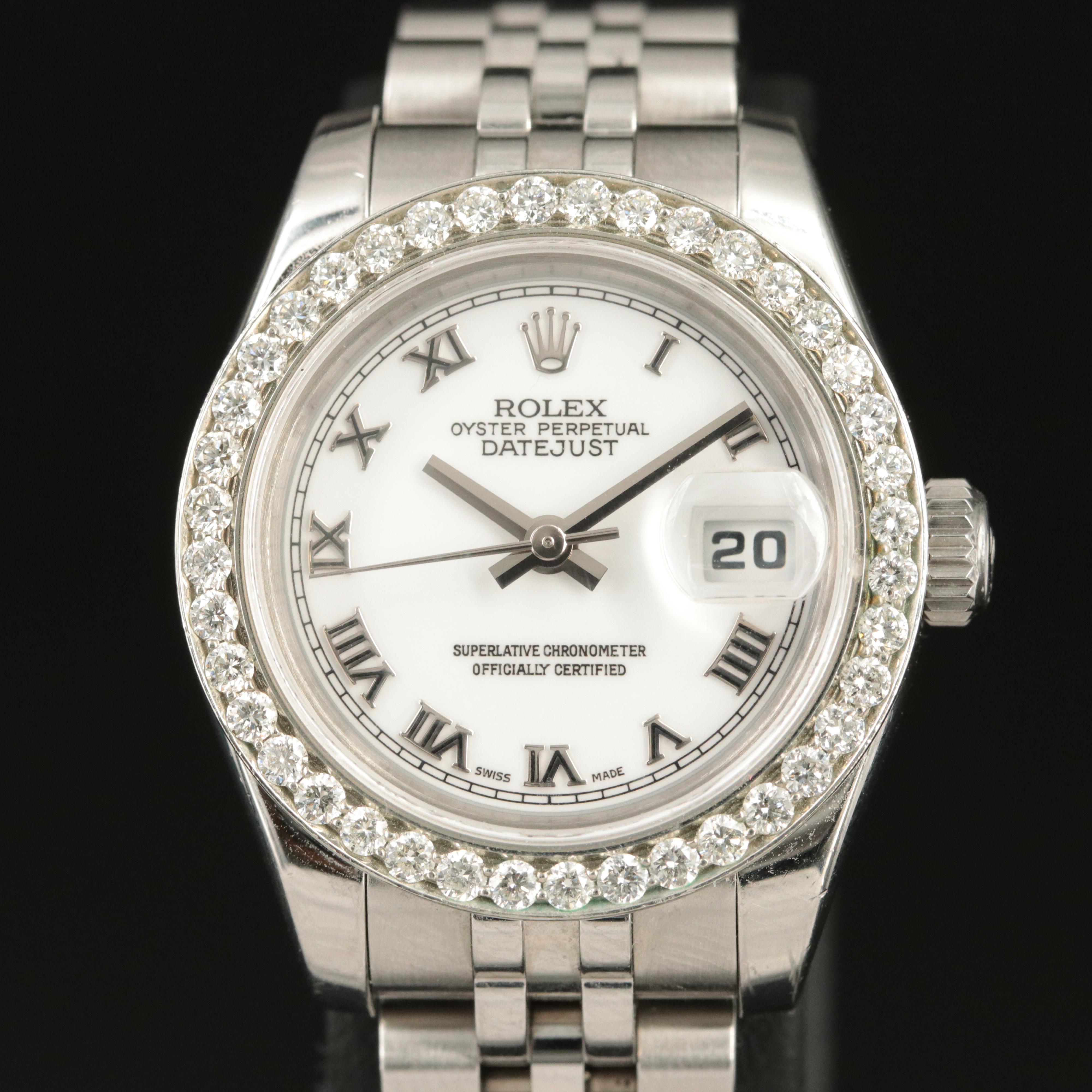 2006 Rolex Custom 1.00 CTW Diamond Bezel Datejust Automatic Watch