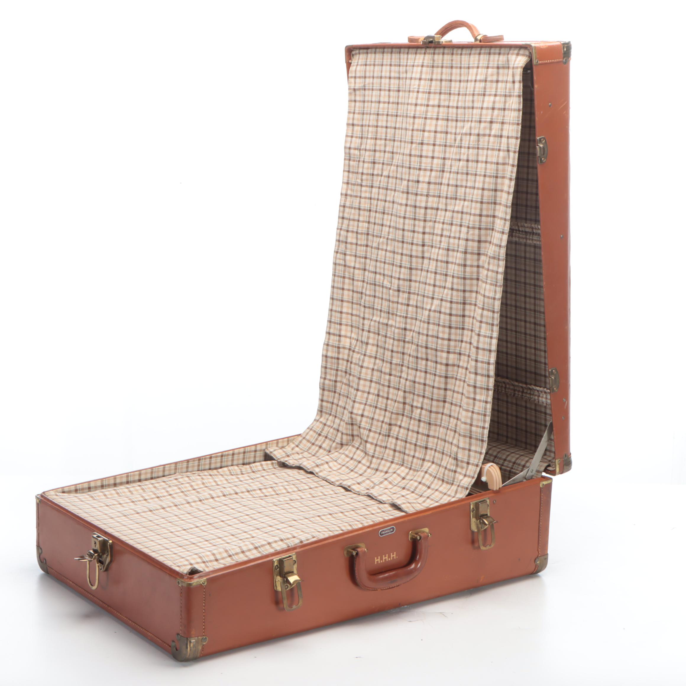 Franklin Hard Sided Garment Bag Suitcase, Mid-20th Century