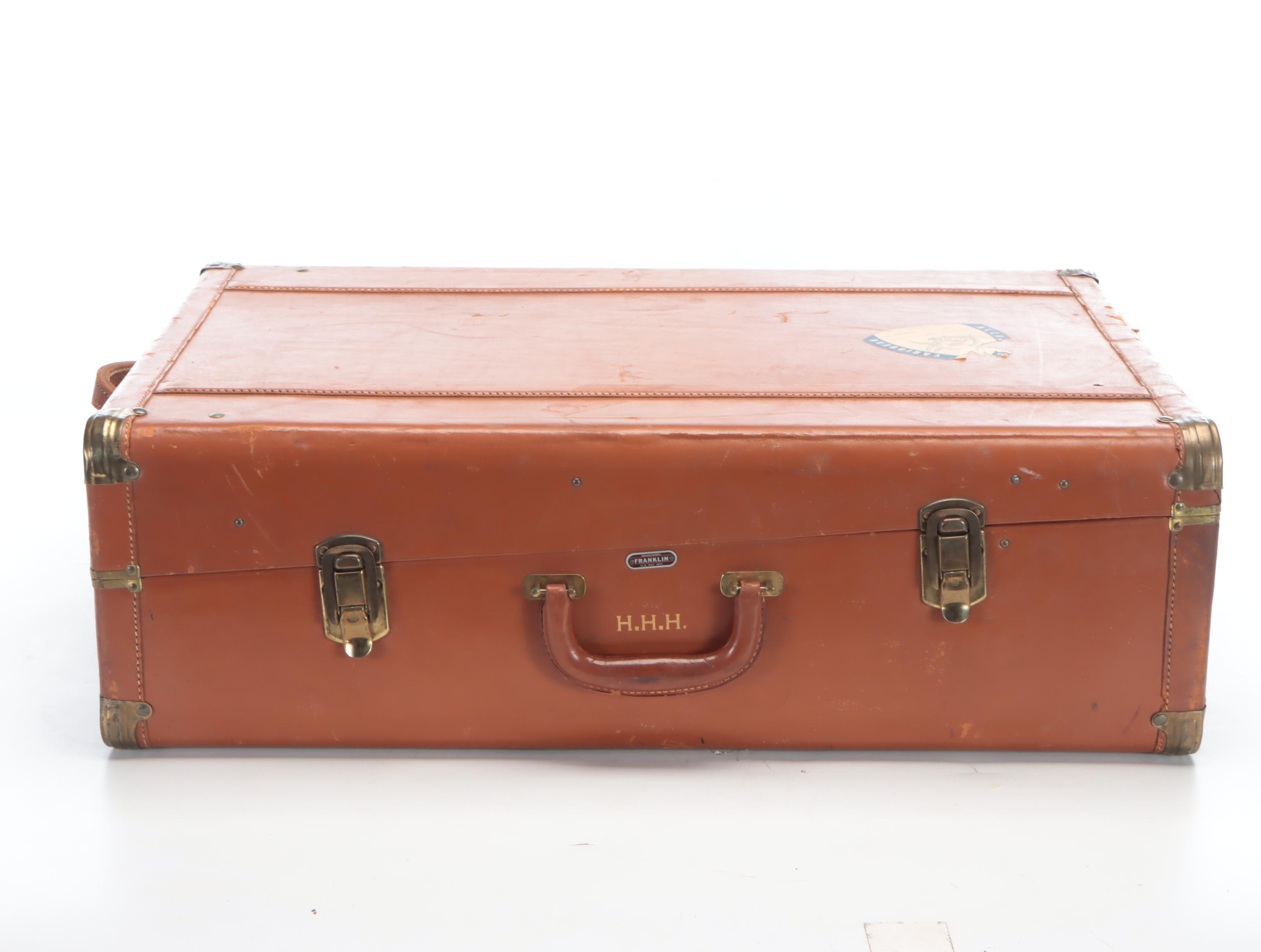 Franklin Hard Sided Garment Bag Suitcase, Mid-20th Century