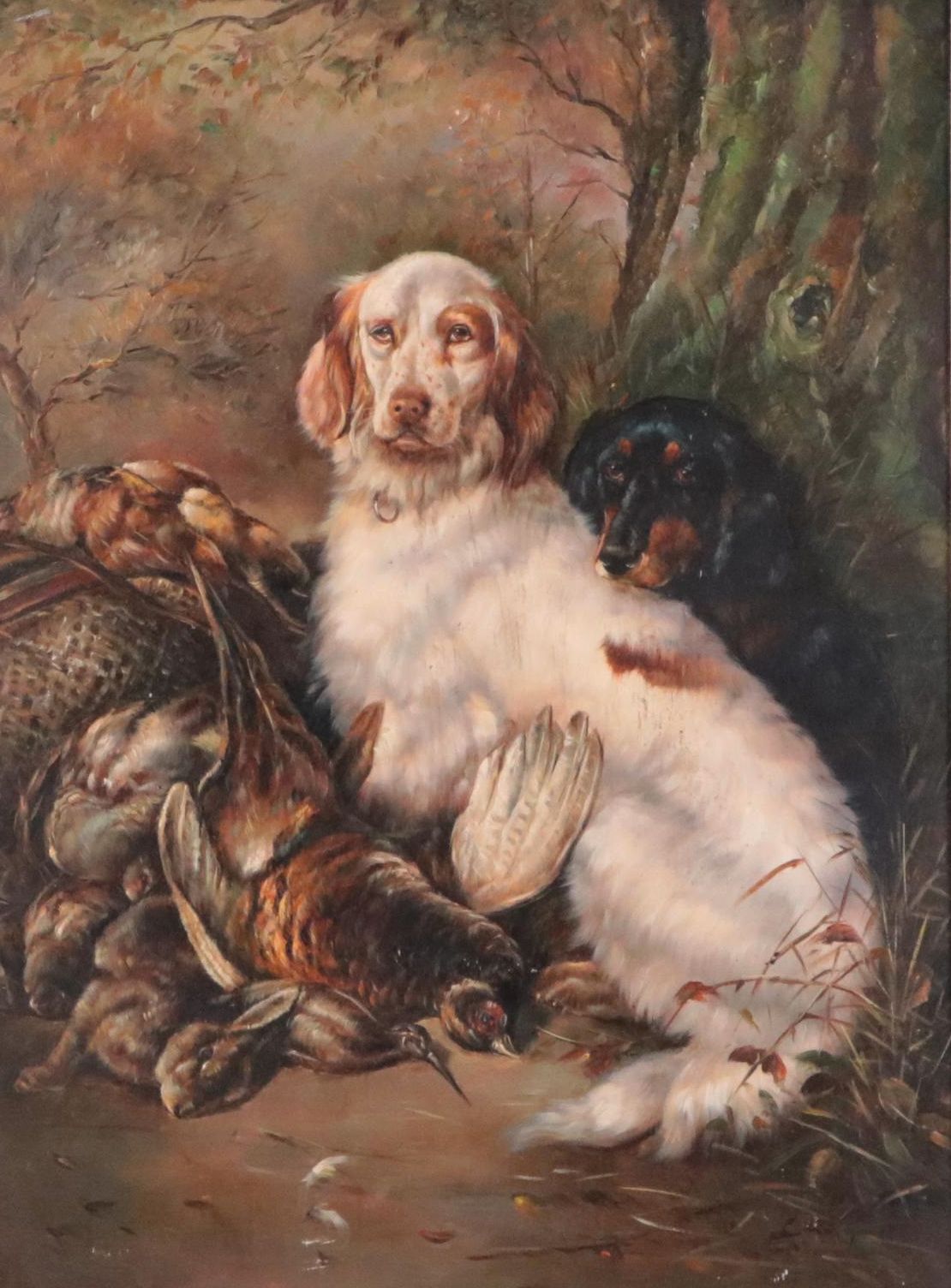 John Emms Portrait Oil Painting of Hunting Dogs