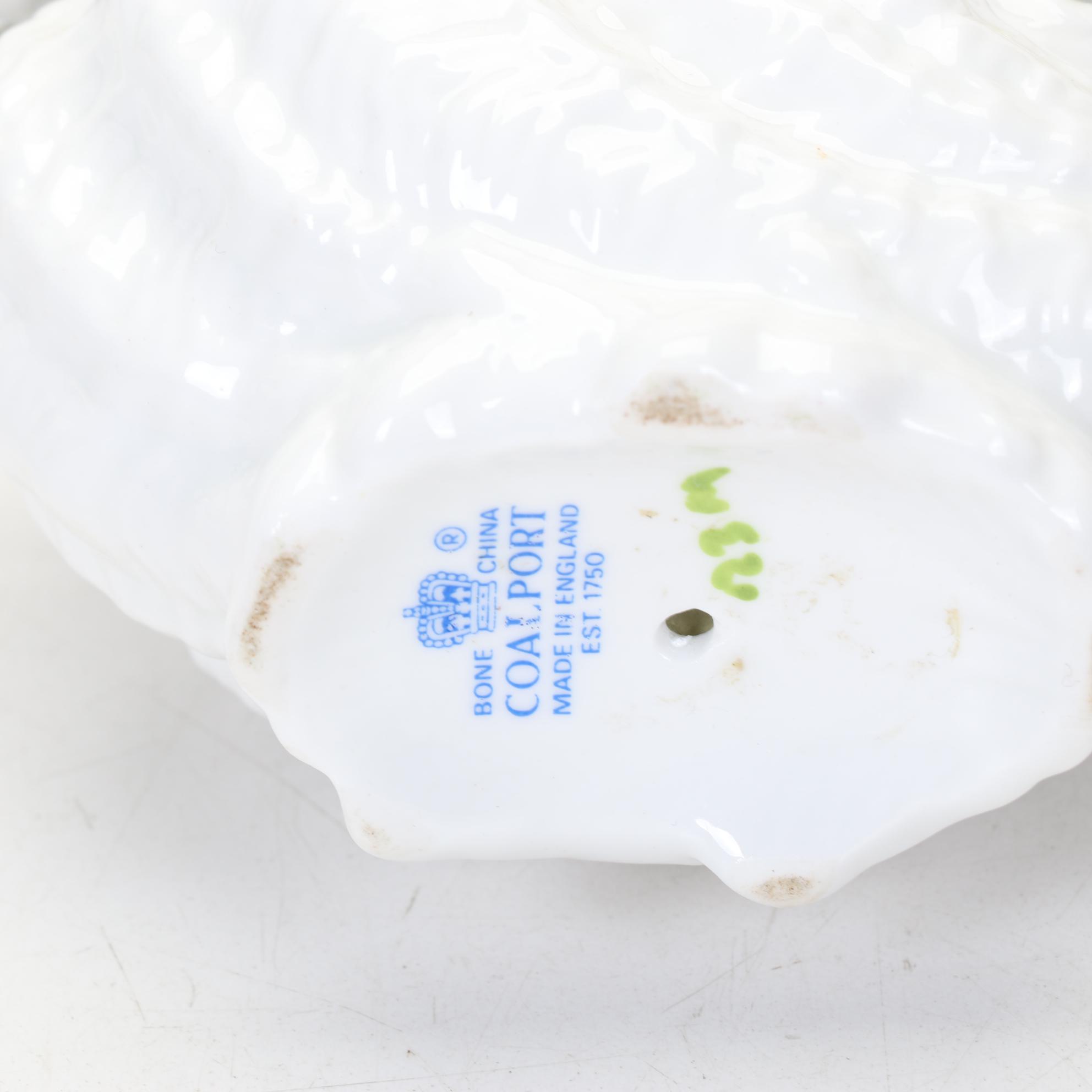 Hand Painted Floral Lamp Base With Coalport Bone China Flowers In A Shell