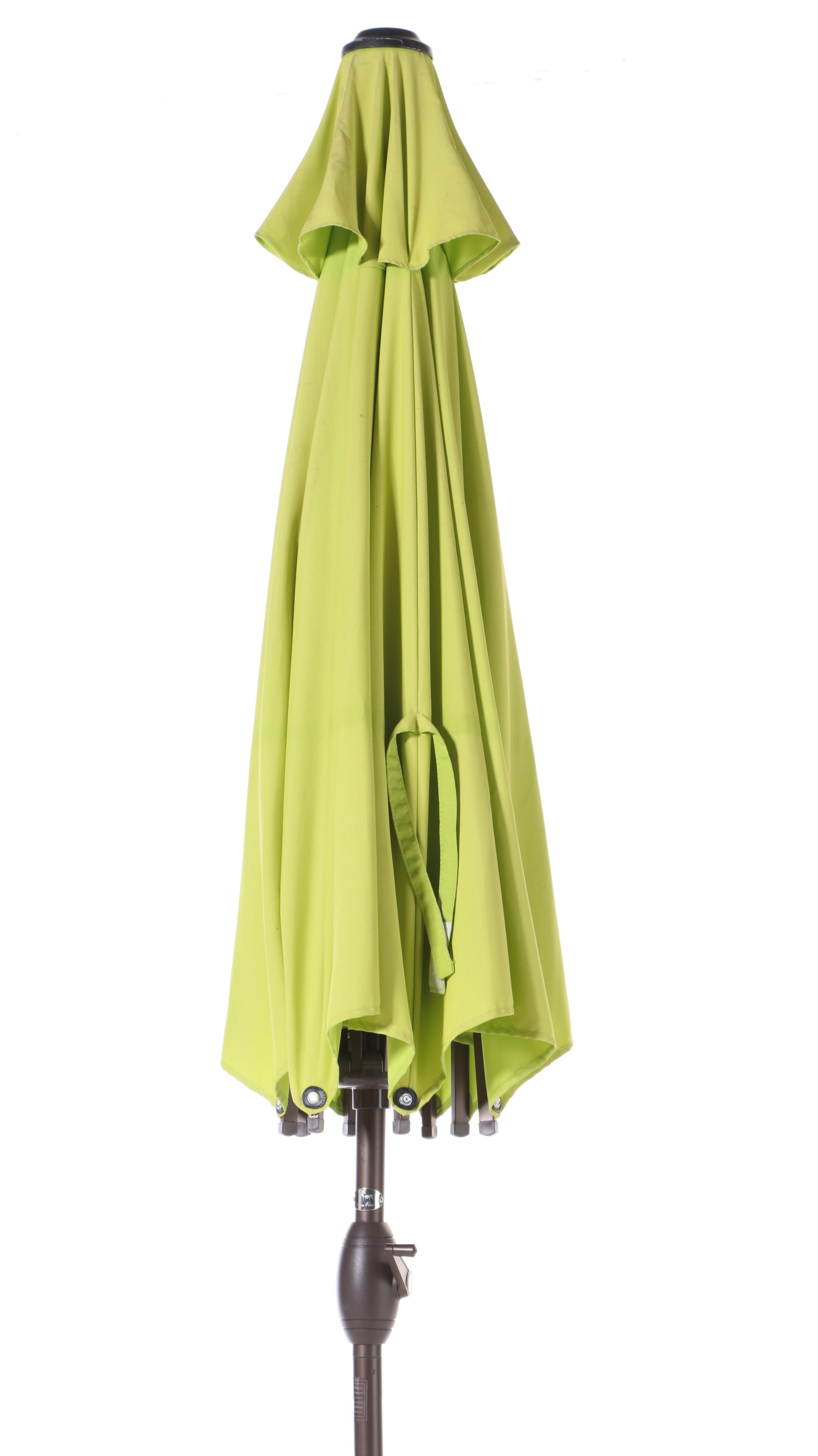 Five-Piece Painted Iron and Wire Mesh Patio Dining Set with Abba Patio Umbrella