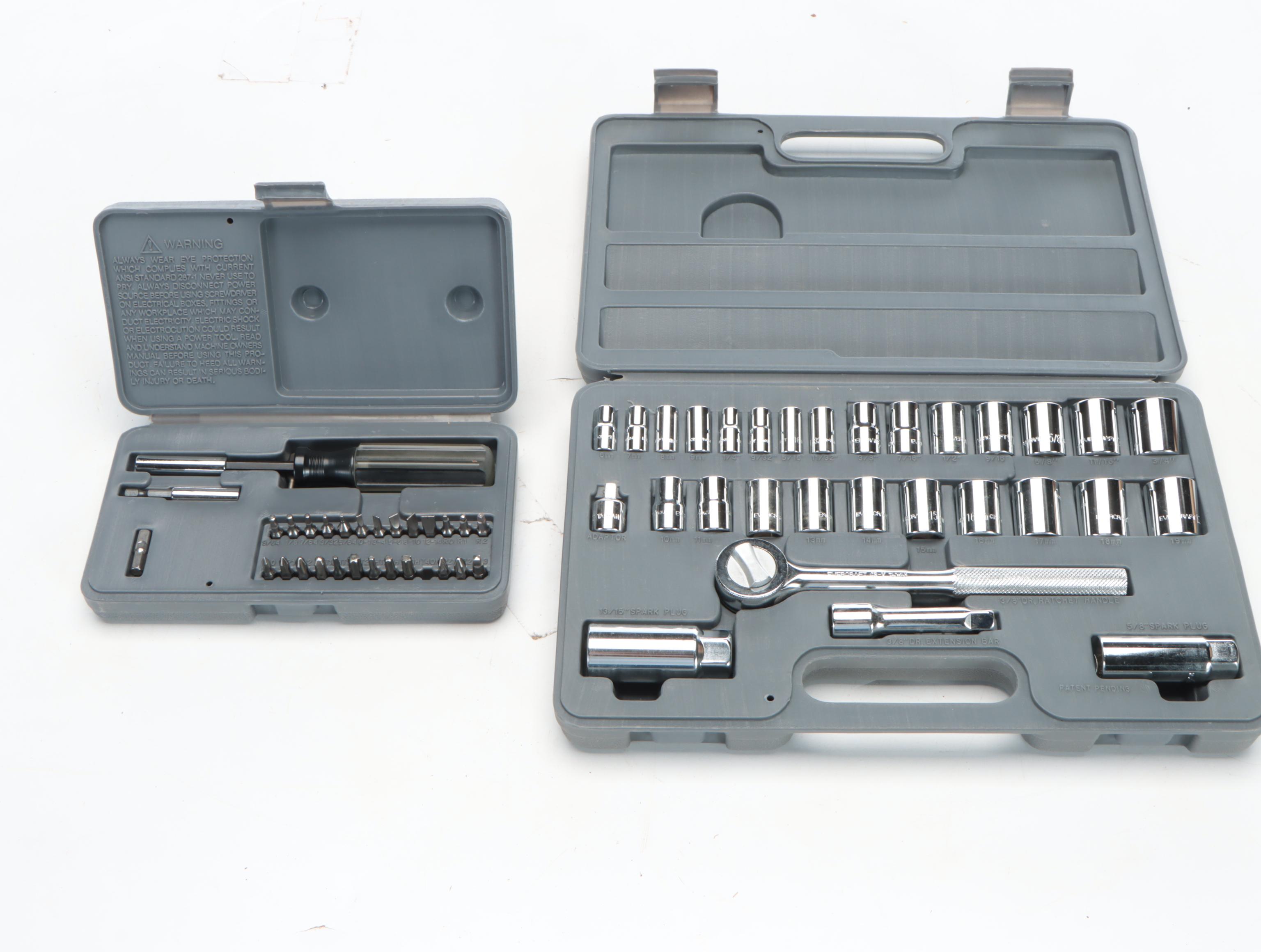 Socket Set, Leather Punches, Evercraft Interchangeable Screwdriver Set, Mores
