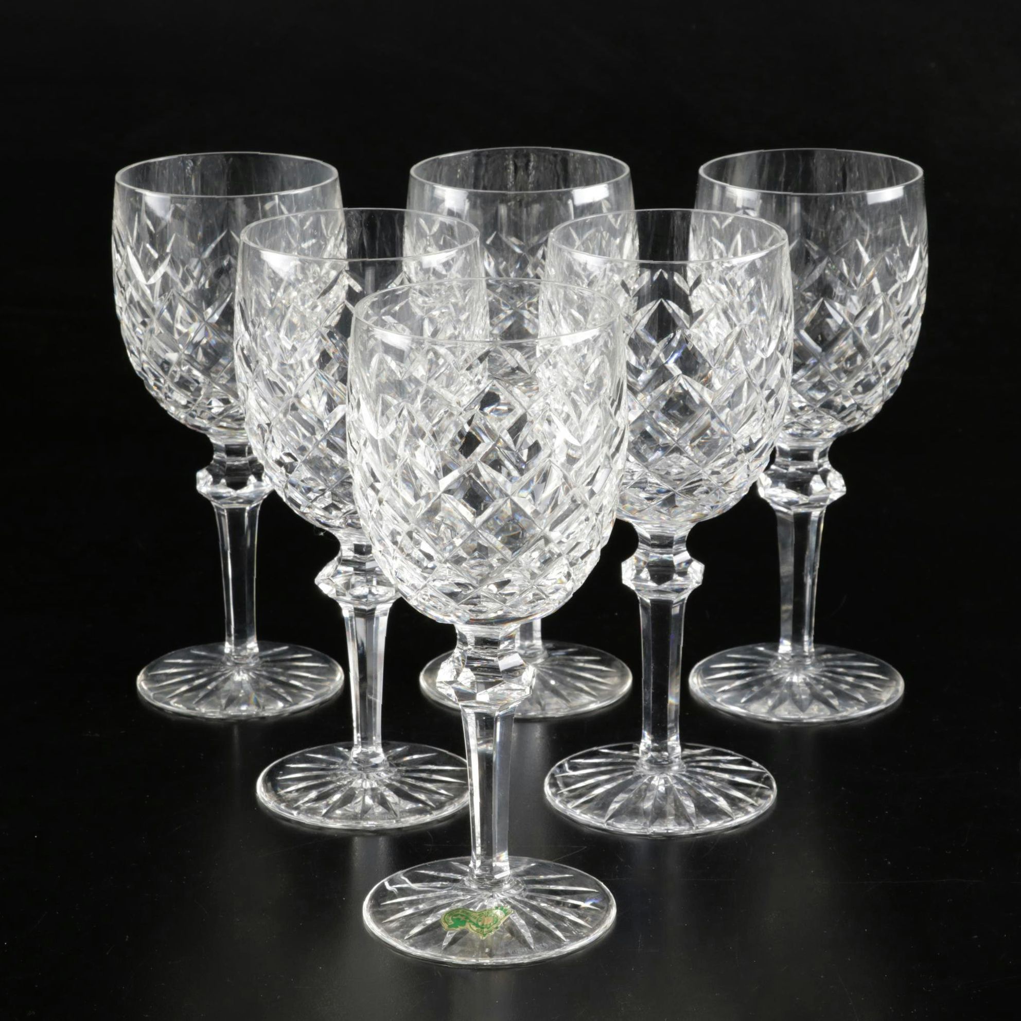 Waterford "Powerscourt" Crystal Water Goblets, Set of Six, 1969-2017