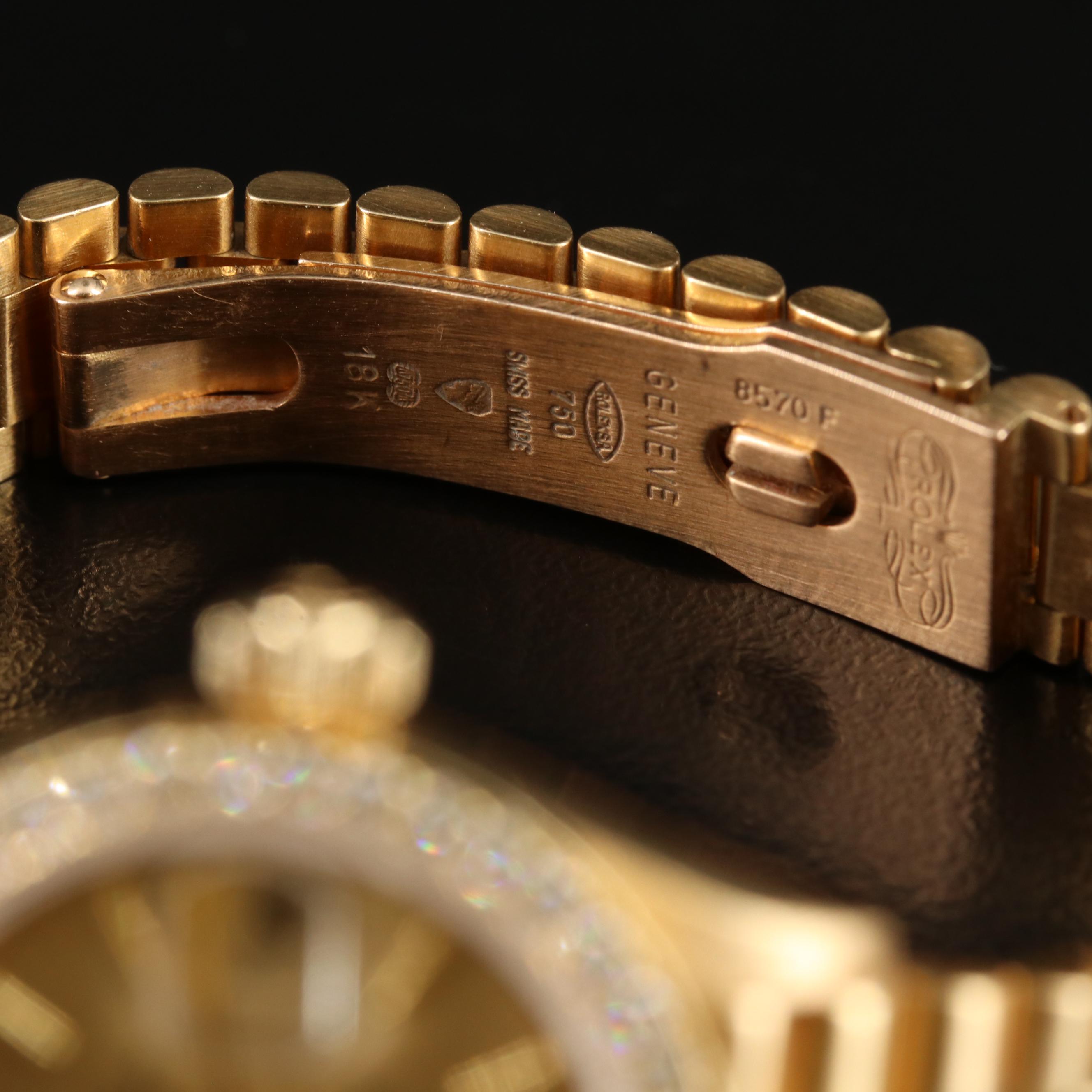 1986 18K Rolex Custom Diamond Datejust Watch