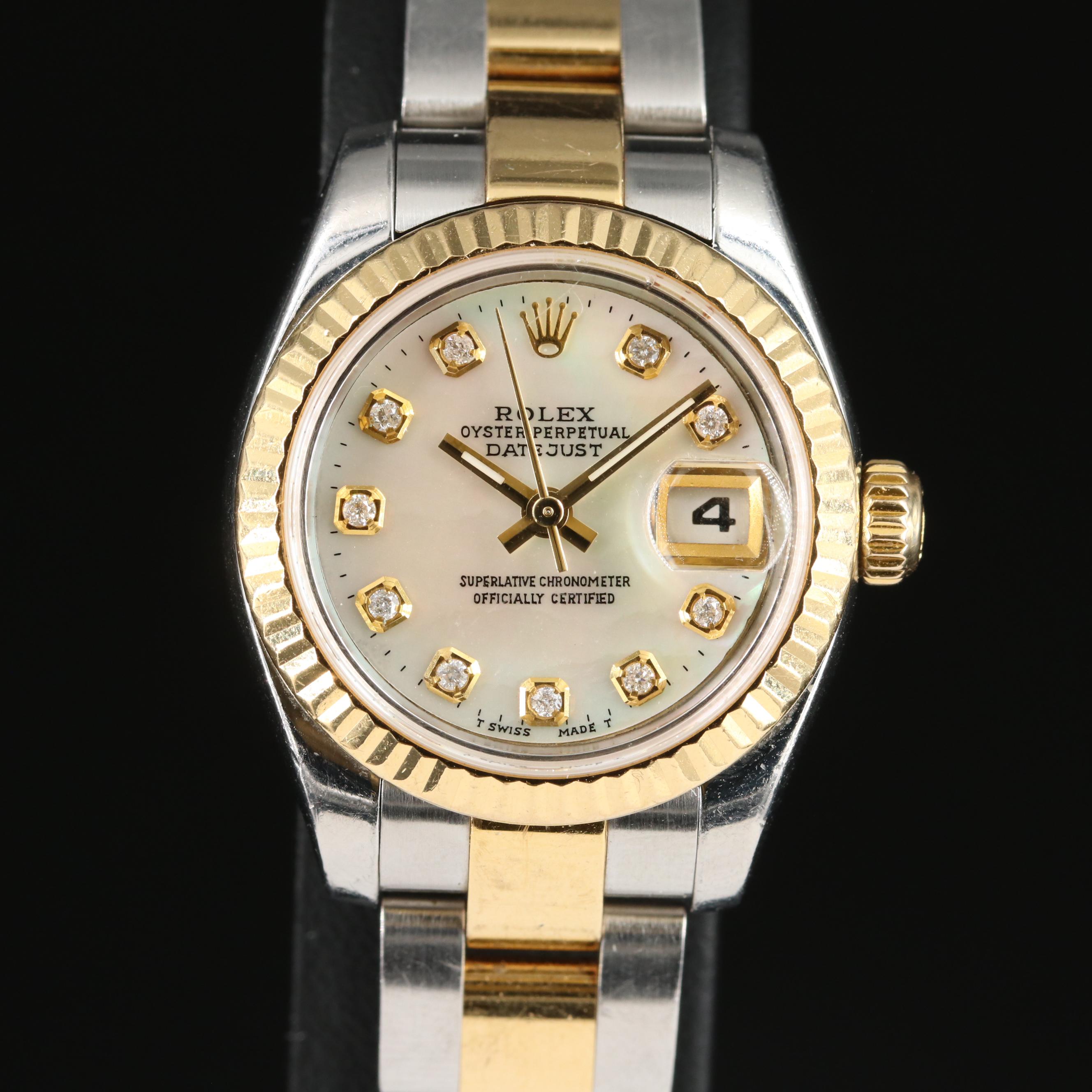2003 - 2005 Rolex Custom Diamond, Mother-of-Pearl Dial Datejust Watch
