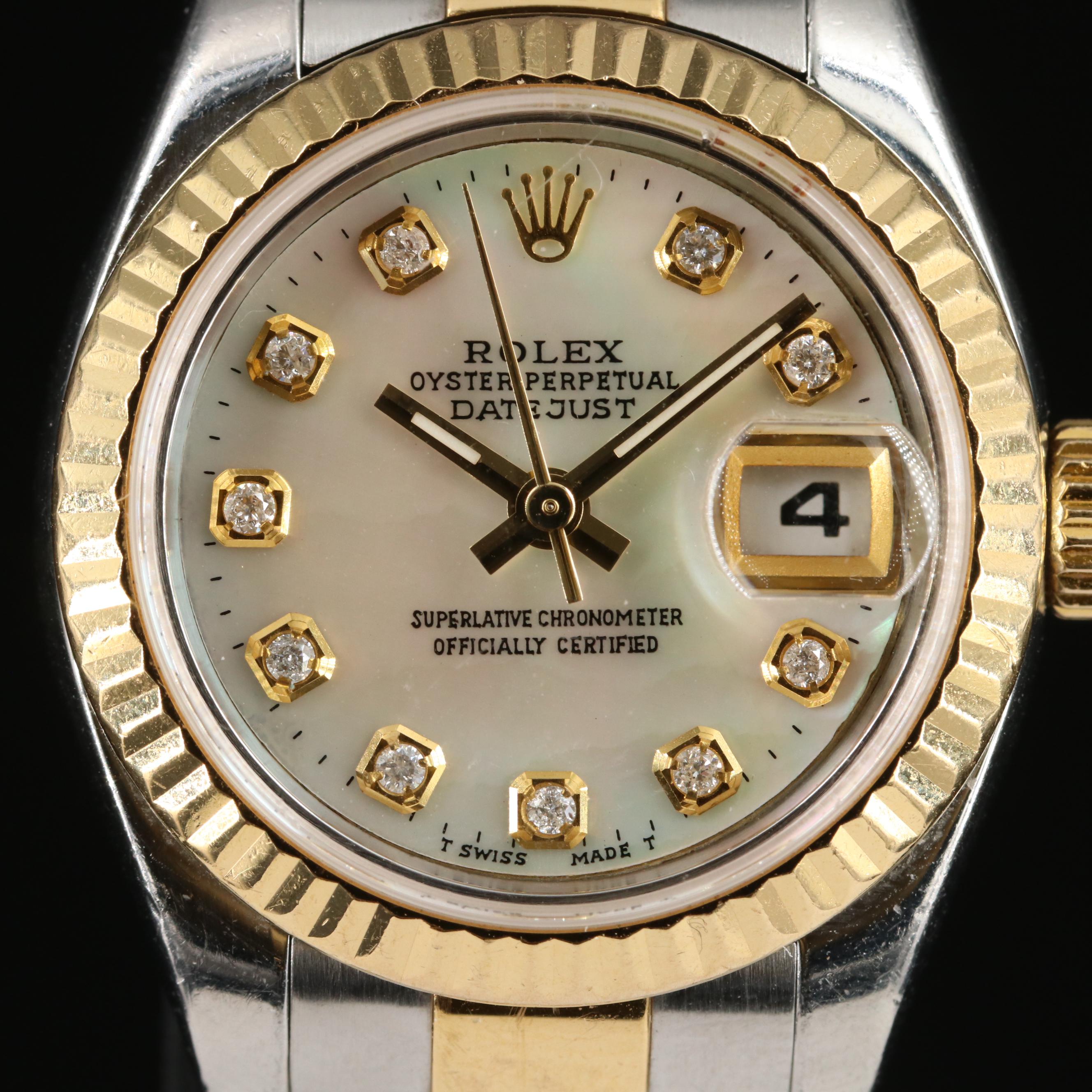 2003 - 2005 Rolex Custom Diamond, Mother-of-Pearl Dial Datejust Watch